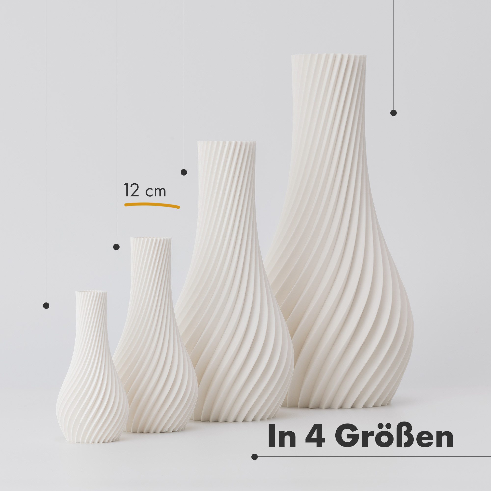 natumo Tischvase Vase Longi Weiß 12 cm – Bild 2 von 5