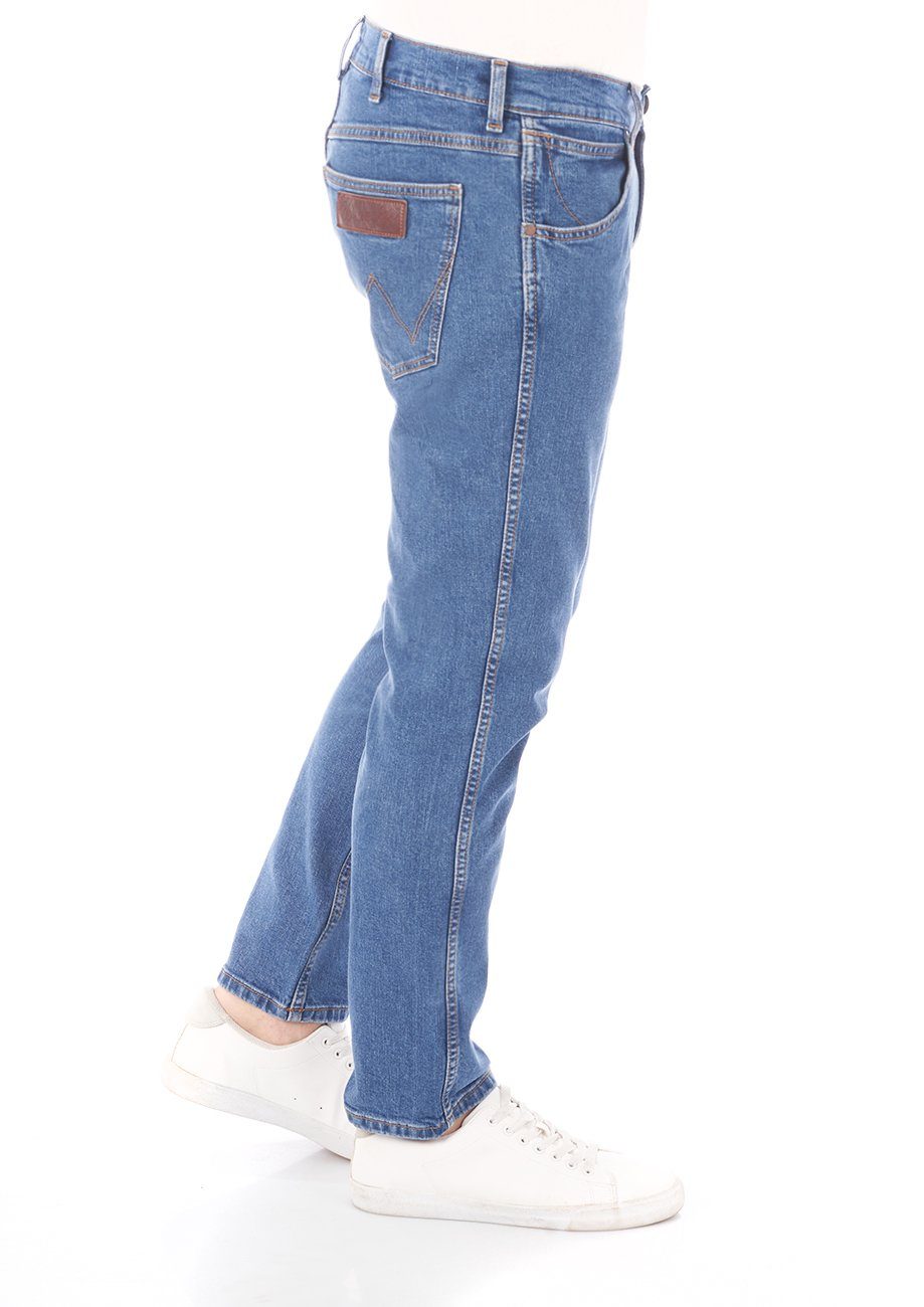 mit (WSS3HR13N) Wrangler Stretch Straight-Jeans Regular Greensboro Blue Tomorrow Herren Denim Jeanshose Hose Fit