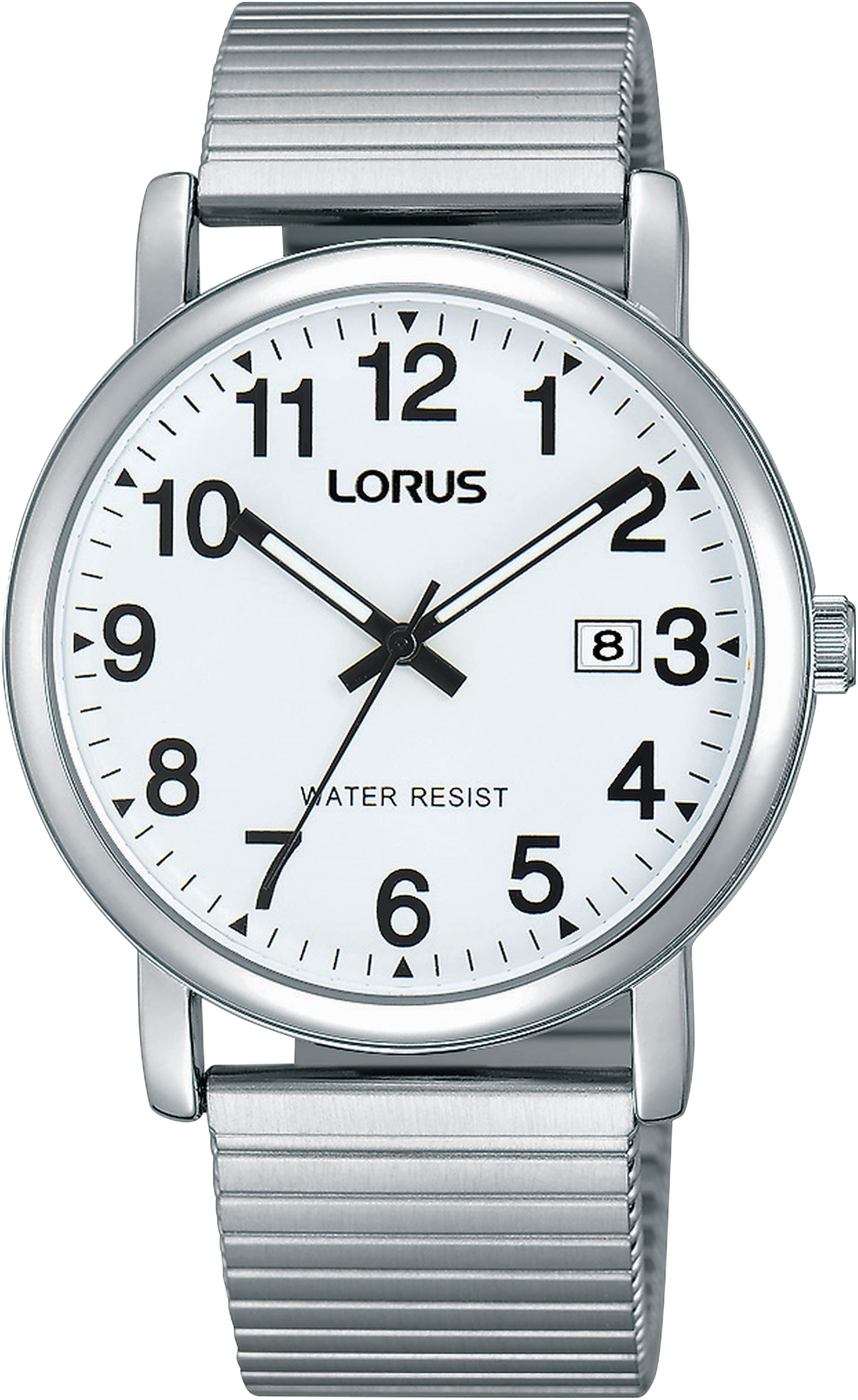 LORUS Quarzuhr RG859CX5, Armbanduhr, Herrenuhr, Damenuhr, Datum, Flexband, Zugband