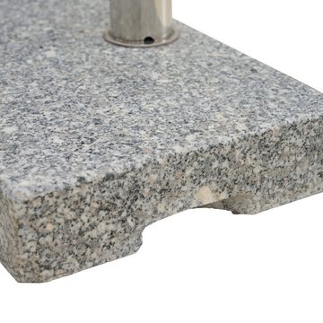 Schirmständer-Platte Granit, Gartentrends, in silber, Edelstahl, Granit - 45x7,5x28cm (BxHxT)