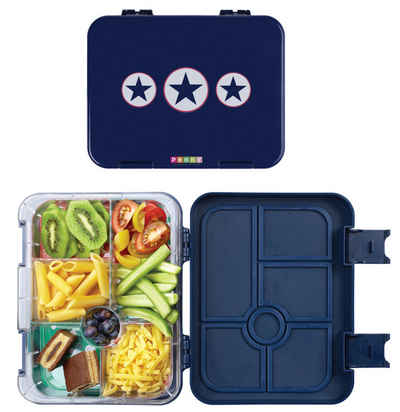 Lunchbox Brotdose Brotbox 5Fächer Durchweichsicher Auslaufsicher Bento Box Blau