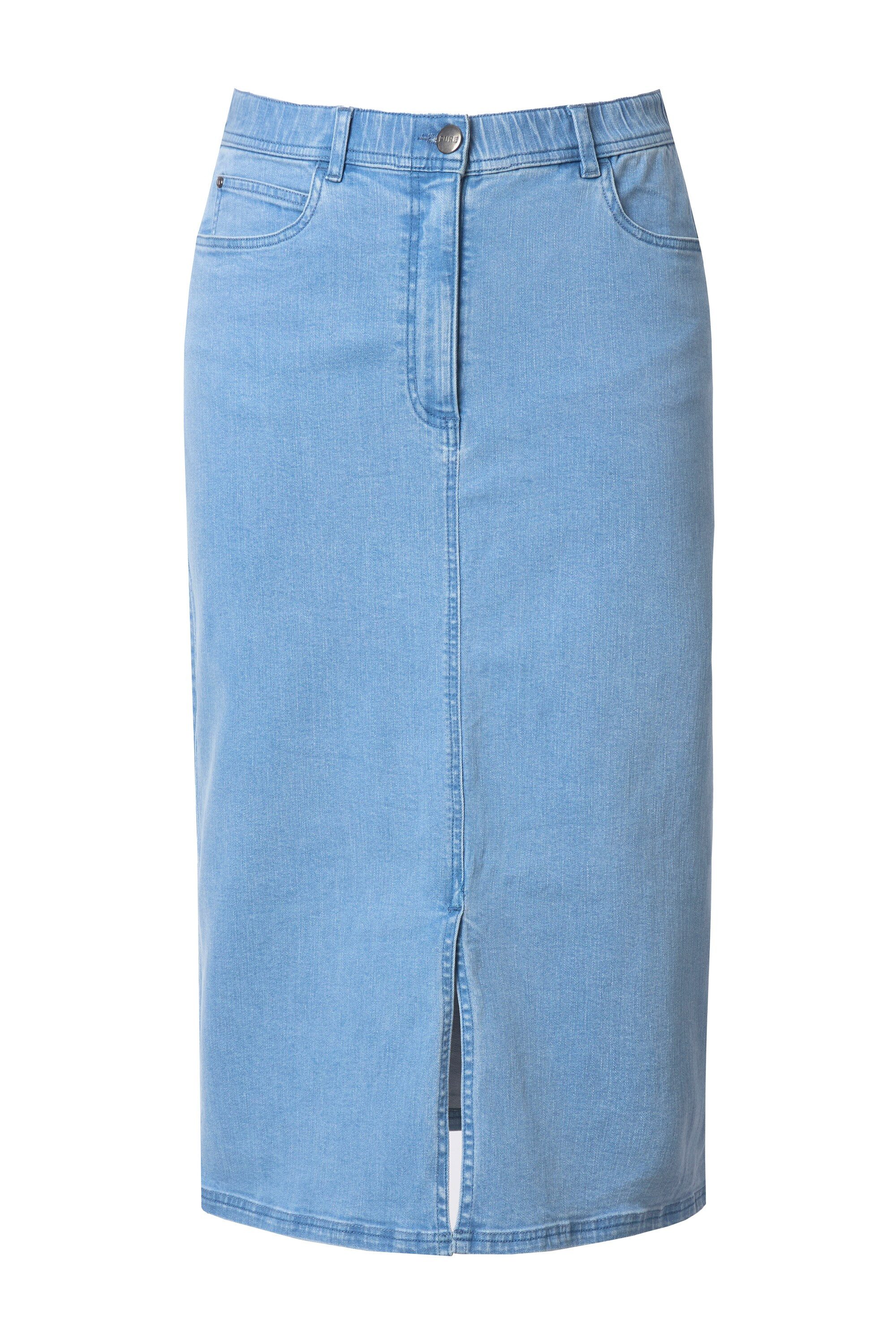 Ulla Popken Jeansrock Jeansrock Saumschlitz Biobaumwolle