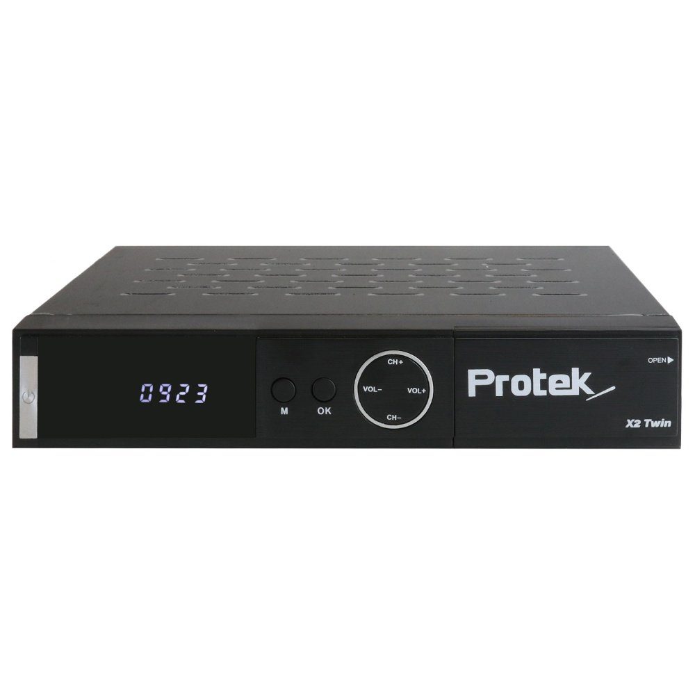 Protek X2 inkl. Twin-Sat-Receiver 4K Netzwerkkabel Satellitenreceiver & Koax-