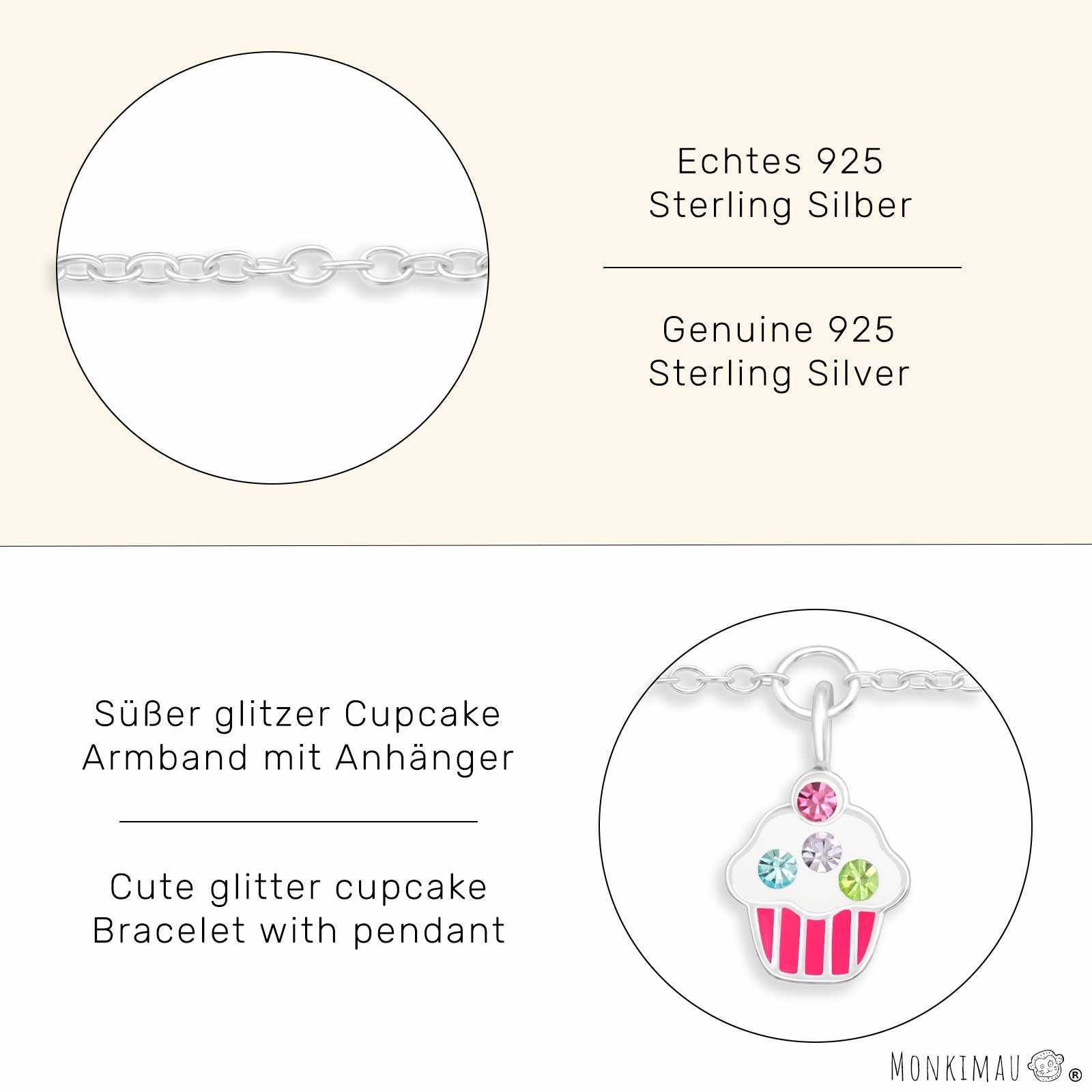 (Packung) Cupcake mit Schmuck Anhänger Silberarmband Kuchen Monkimau Silber Armkette