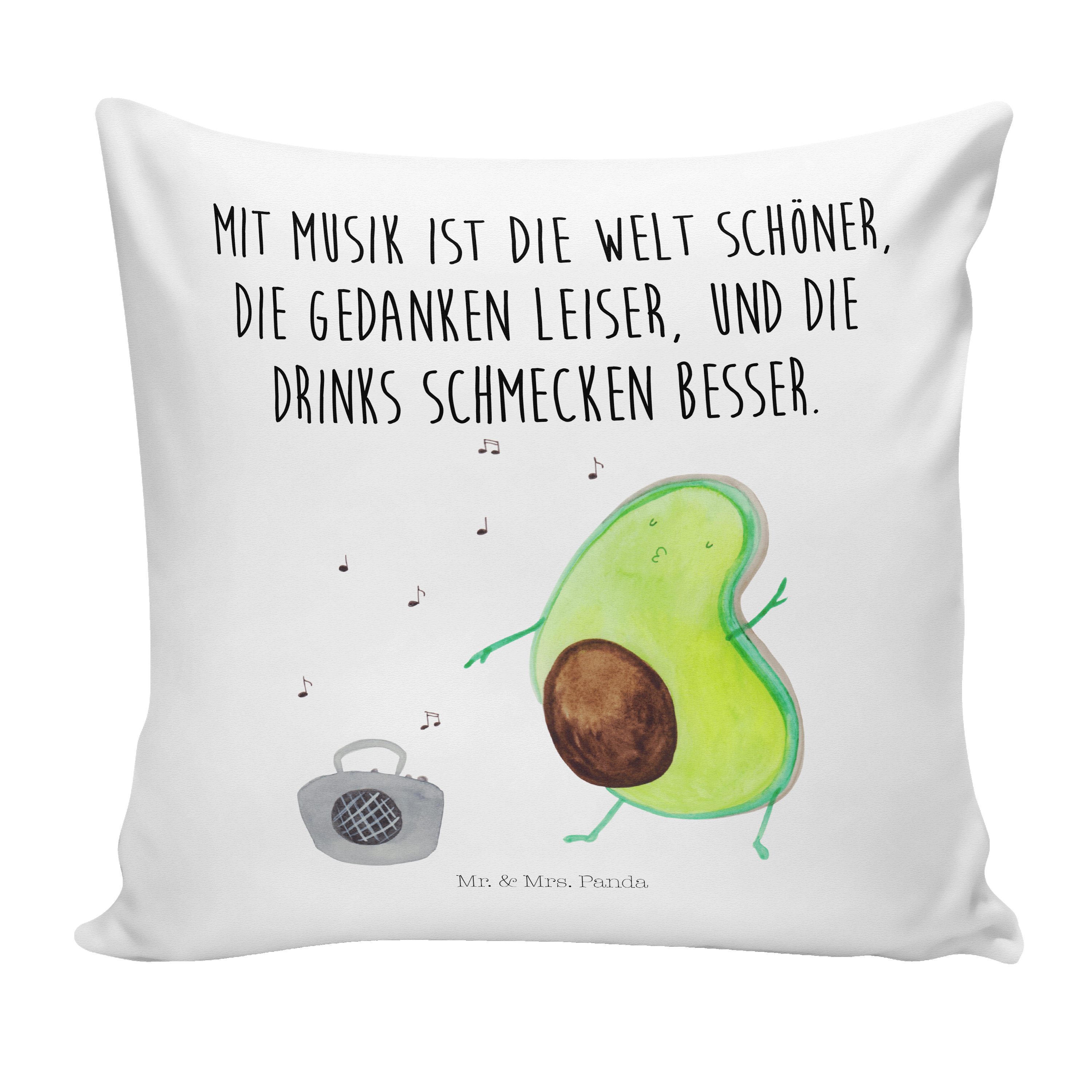 Mr. & Mrs. Panda Dekokissen Avocado tanzt - Weiß - Geschenk, Party, Dekokissen, Feier, Kopfkissen