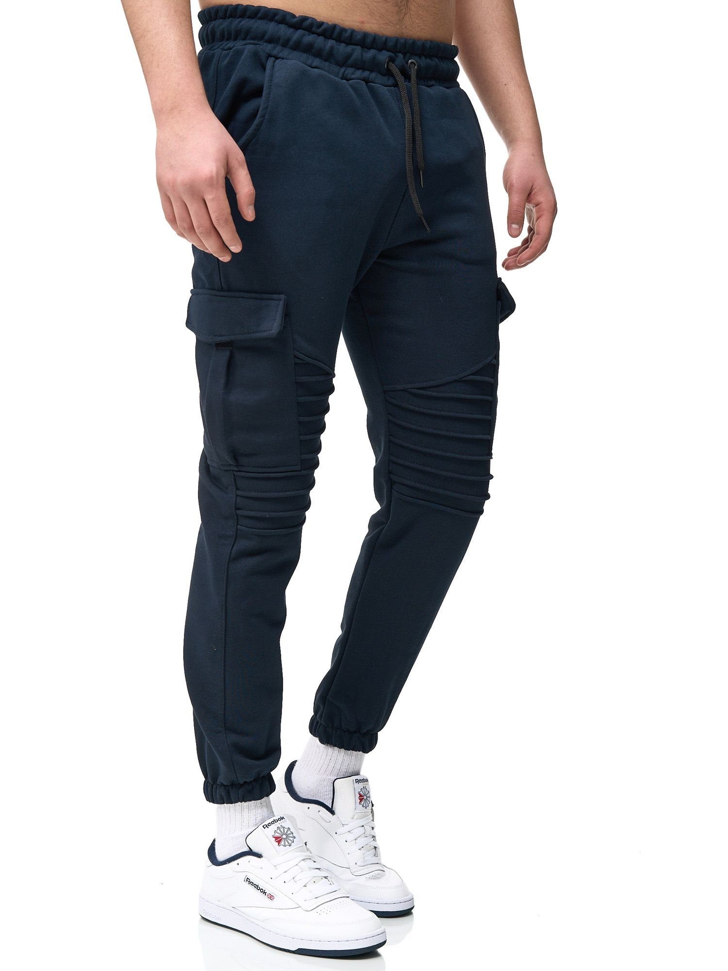 Casual Trainingshose Sweatpants Jogginghose Navy Herren Männer 1-tlg) hose Fitness Trainingshose Jogginghose Kayna Cargo John Sport Freizeit (Sporthose Sweatpants,