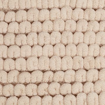 Badematte Badematte aus Chenille 50x80 cm relaxdays, Höhe 20 mm, Baumwolle, Beige