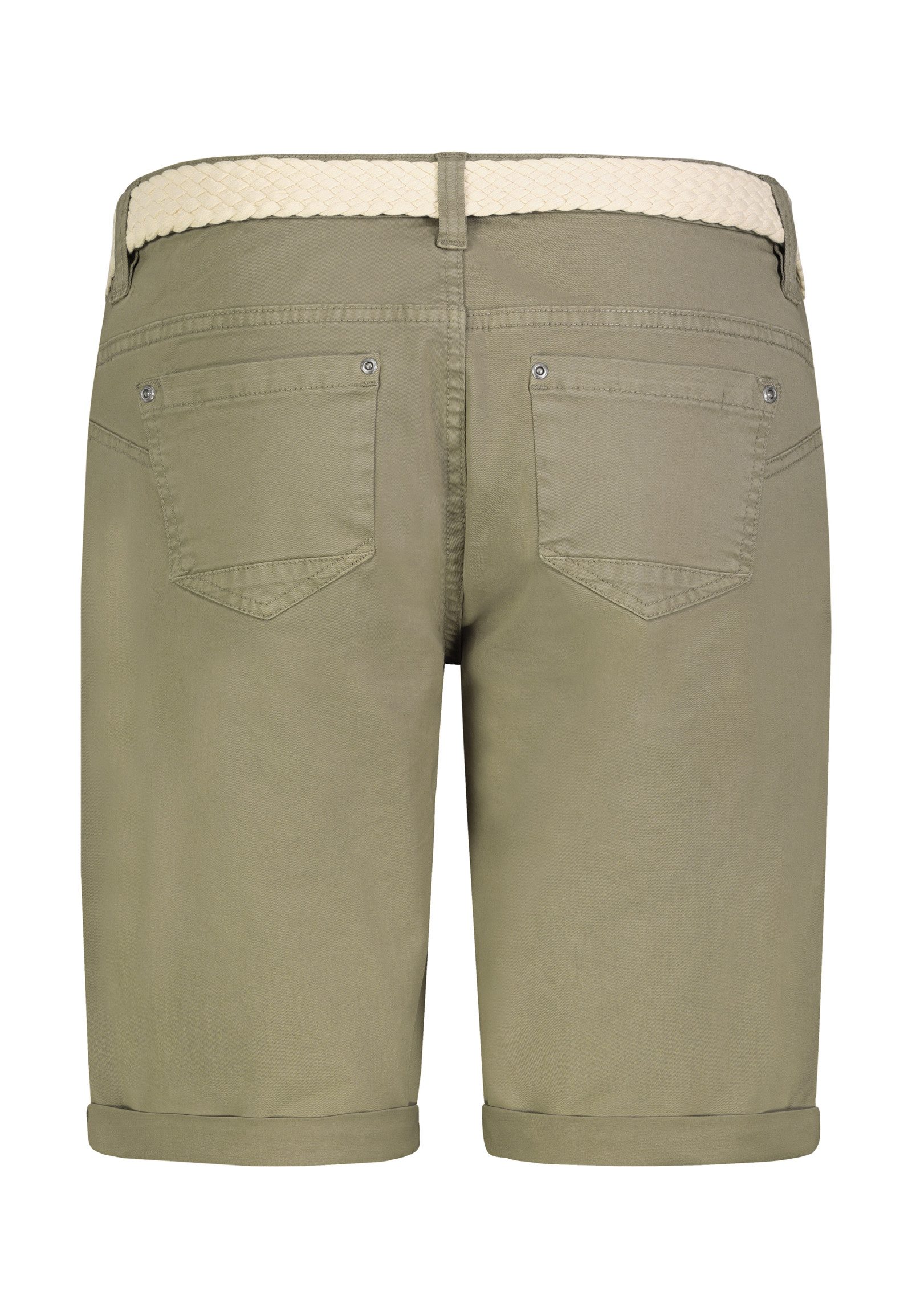 SUBLEVEL Bermudas Damen Sommer Stoffhose kurz mit buntem Flechtgürte Sommerhose, kurze Chinohose, Shorts mit Gürtel