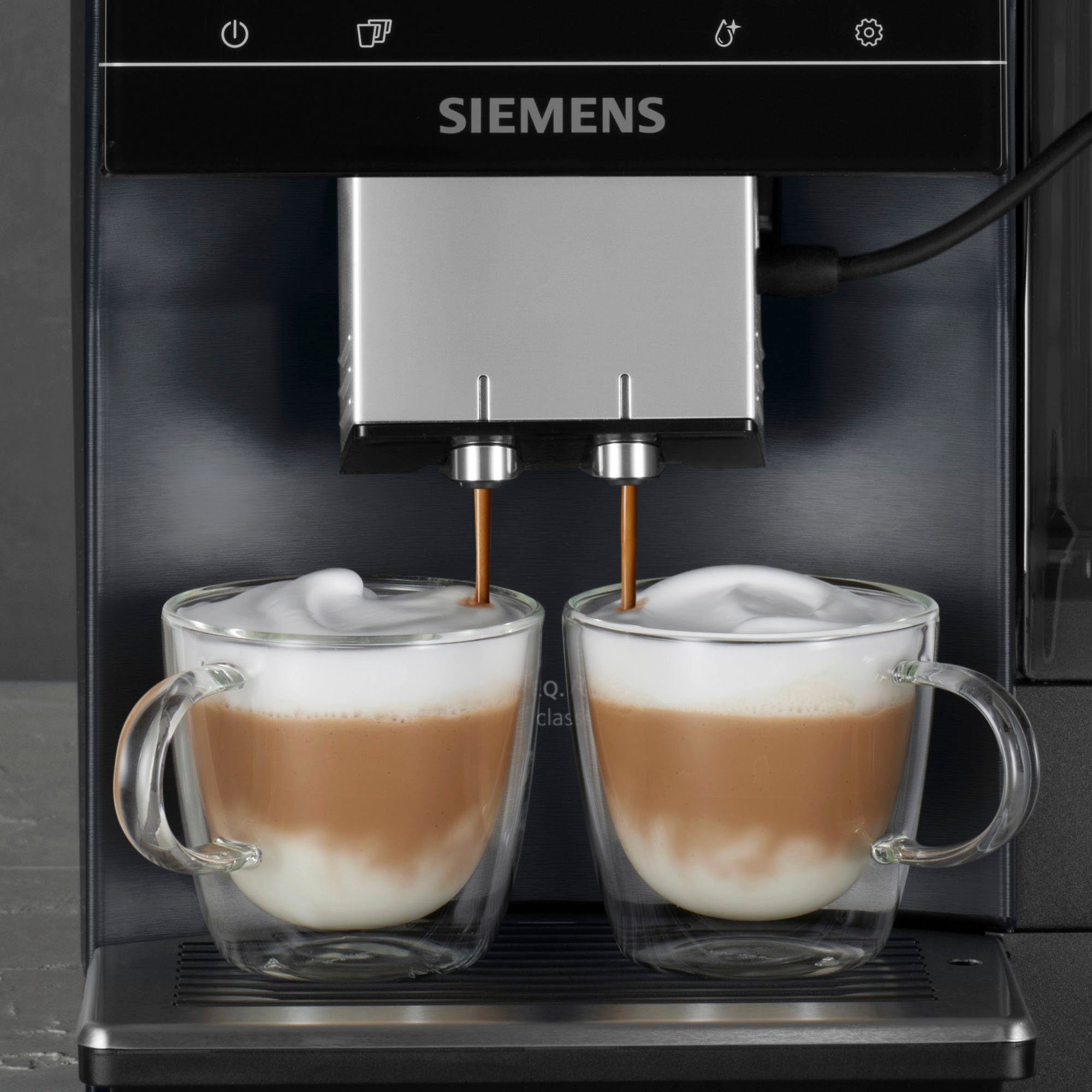 bis classic 15 Milchsystem-Reinigung speicherbar, Profile Kaffeevollautomat EQ700 SIEMENS TP707D06, Full-Touch-Display,