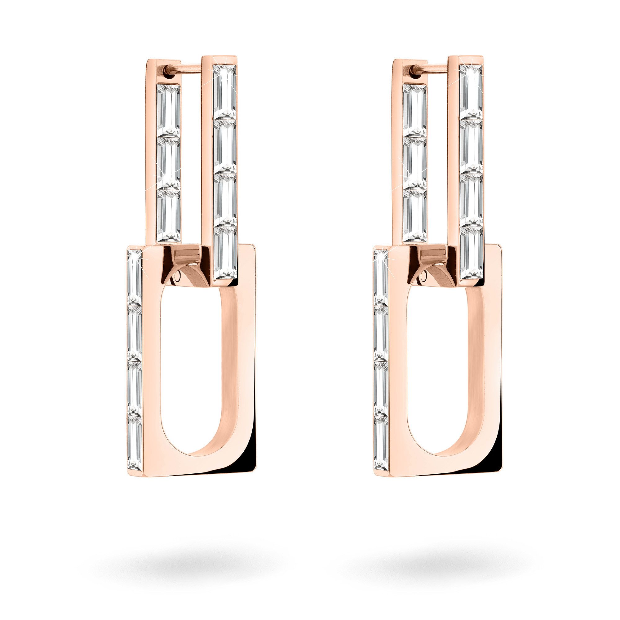 Liebeskind Berlin Paar Creolen Schmuck Geschenk Edelstahl Ohrringe Sparkling Link, mit Zirkonia (synth)