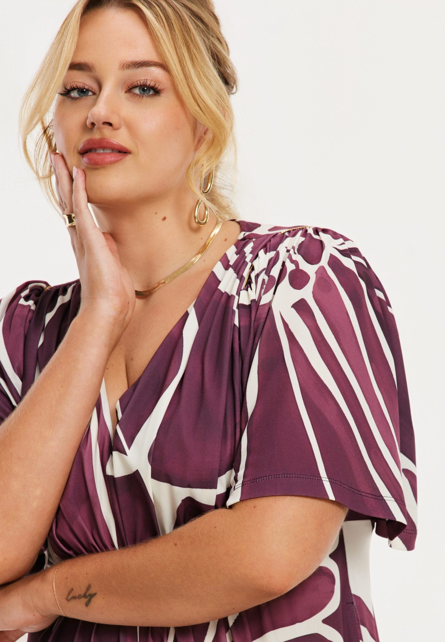 YOEK A-Linien-Kleid Damen Kleid mit Druck Bio-Baumwolle