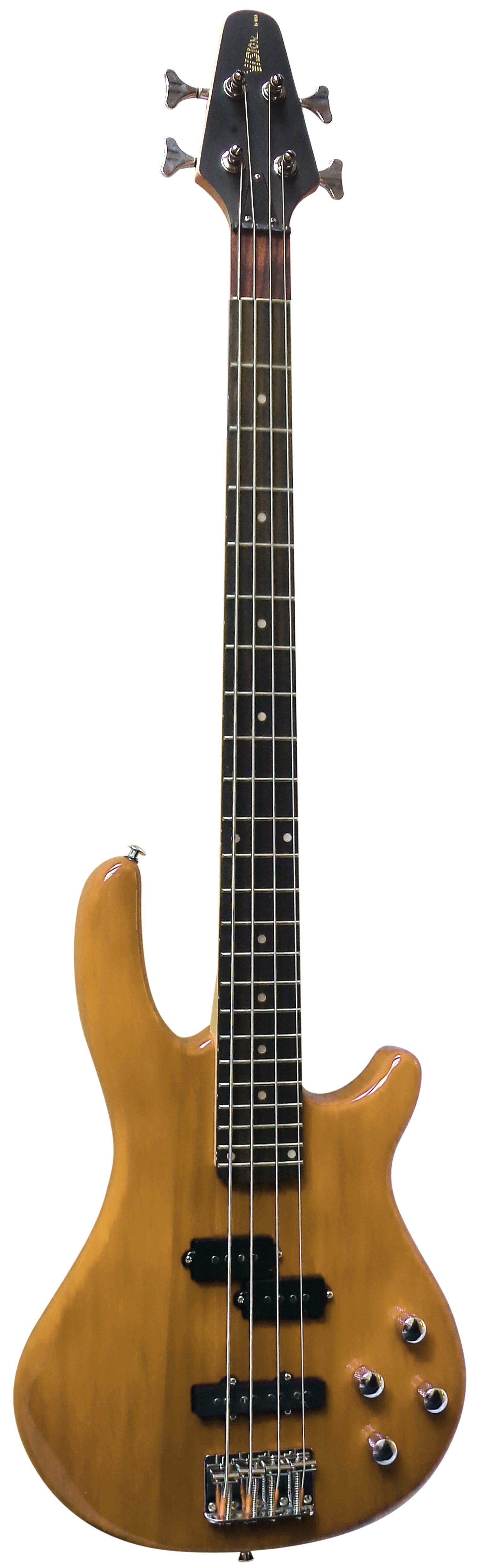 MSA E-Bass Elektrobass Long Scale - Singelcoil, Walnuss Griffbrett, Hochglanz poliert E Bass