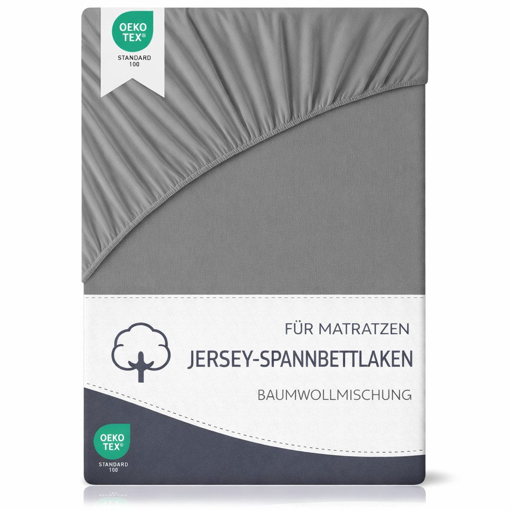 PTY HOME Spannbettlaken Premium Spannbettlaken Baumwollmischung für Boxspringbett und Topper, Gummizug: Rundum, (1 Stück), PREMIUM atmungsaktiv, hautfreundlich, elastische Spannbettlaken