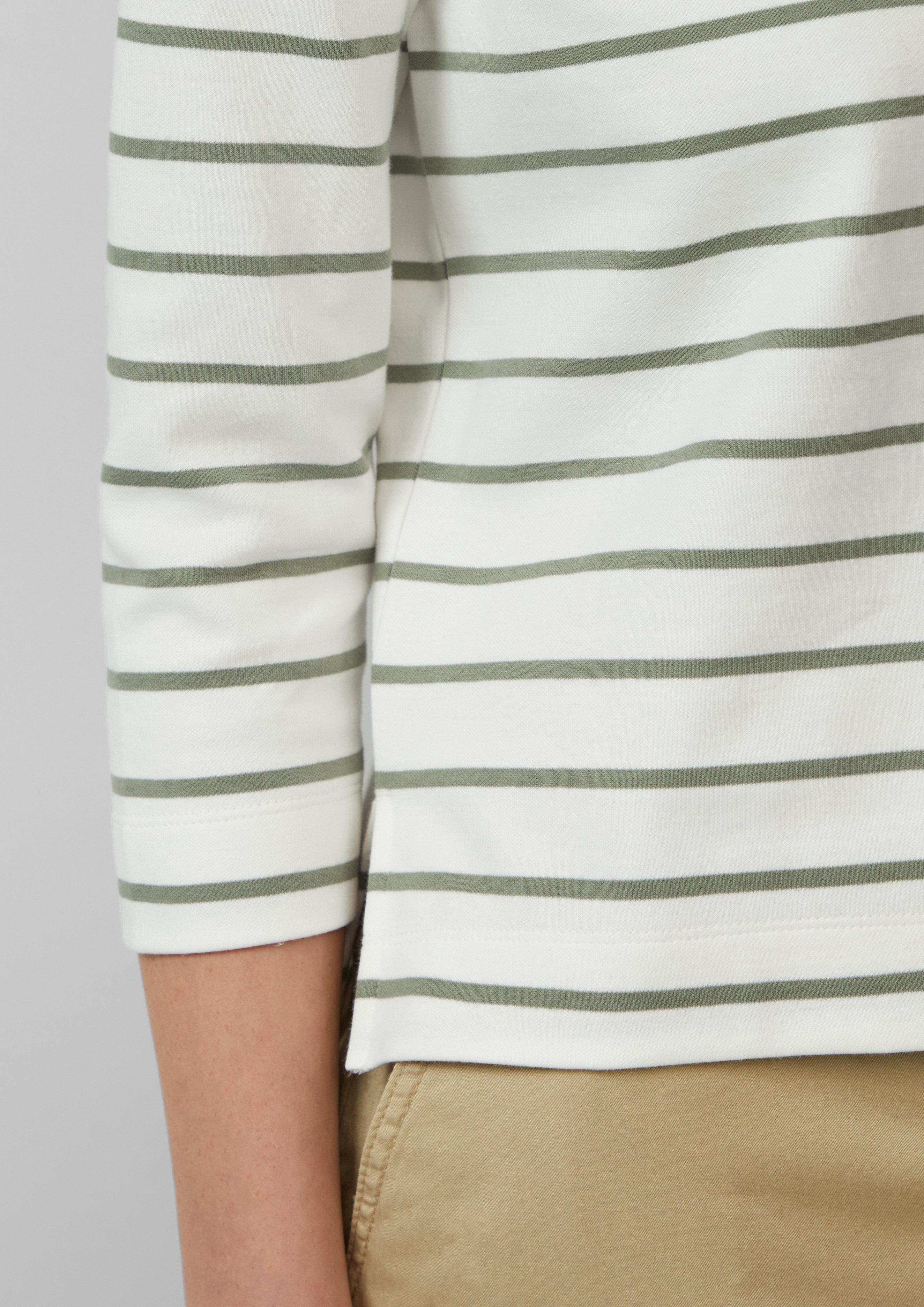 s.Oliver 3/4-Arm-Shirt Geringeltes Sweatshirt mit U-Boot-Ausschnitt günstig online kaufen