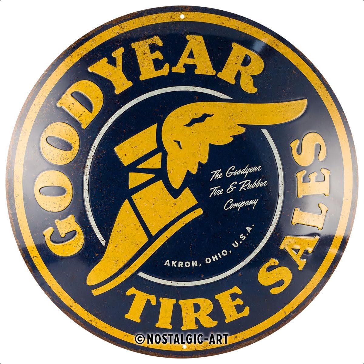 Nostalgic-Art Metallschild Blechschild 35 cm Rund - Goodyear - Tire Sales