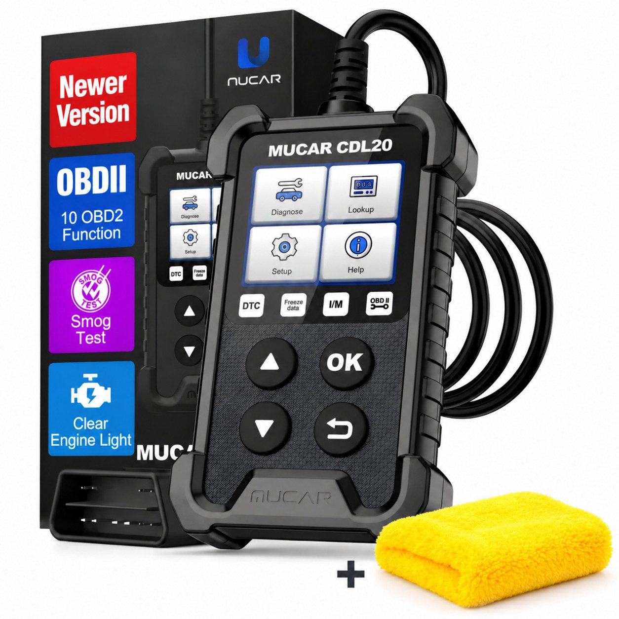 MUCAR Kfz-Diagnosegerät OBD2-Diagnosegerät OBD2 Profi KFZ Diagnosegerät Auto Auslesegerät, Auto Diagnosetester, KfZ Diagnosegerät, Live Parameter, Fehlercodes