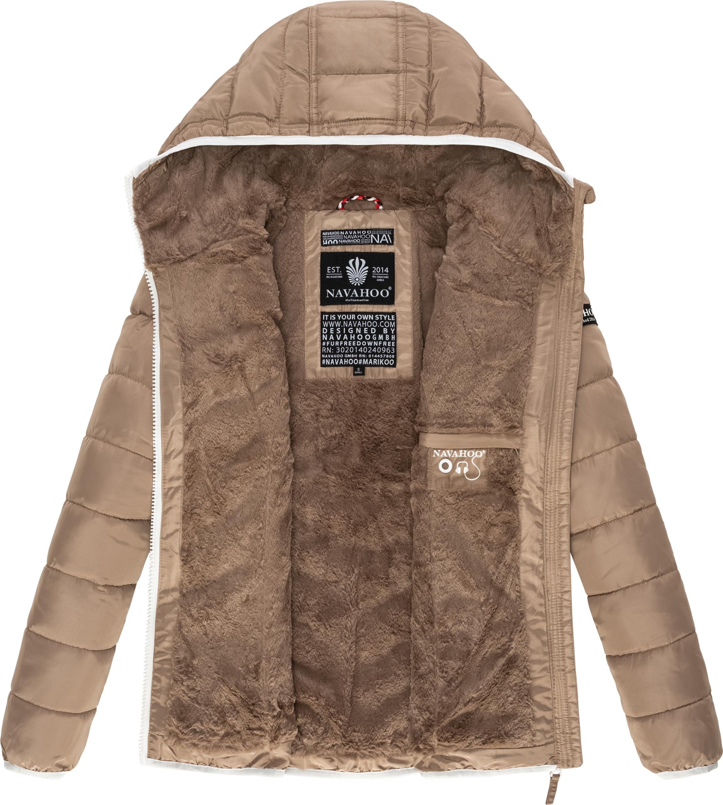 Navahoo Steppjacke Elva stylische Damen Winterjacke mit Kapuze