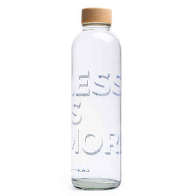 Carry Bottle Trinkflasche Carry-Bottle - LESS IS MORE 0,7 l, Hochwertige Trinkflasche aus Glas mit Aufdruck.