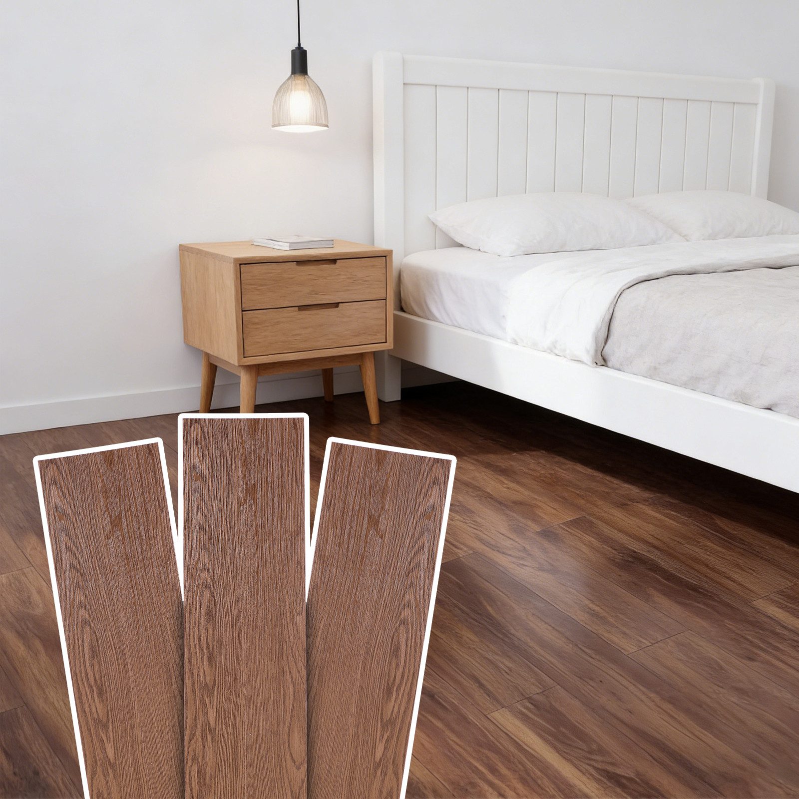 BlingBin Vinylboden Vinyl Bodenbelag, Vinylboden selbstklebend in Holzoptik 5qm, wasserfest, 1er Set, 36tlg, Vinylboden, Holzoptik, rutschfest, wasserfest, Einfache Verlegung