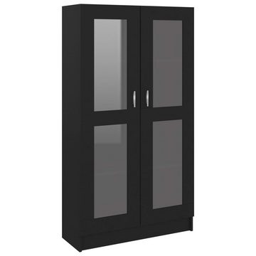 furnicato Bücherregal Vitrinenschrank Schwarz 82,5x30,5x150 cm Holzwerkstoff