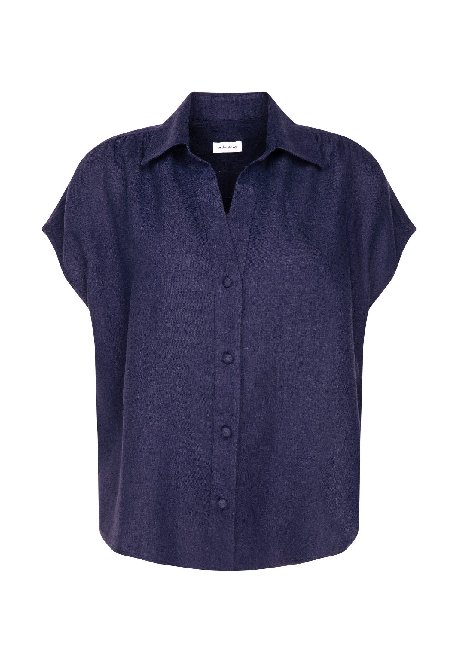 seidensticker Hemdbluse Schwarze Rose Ohne Arm Kragen Uni