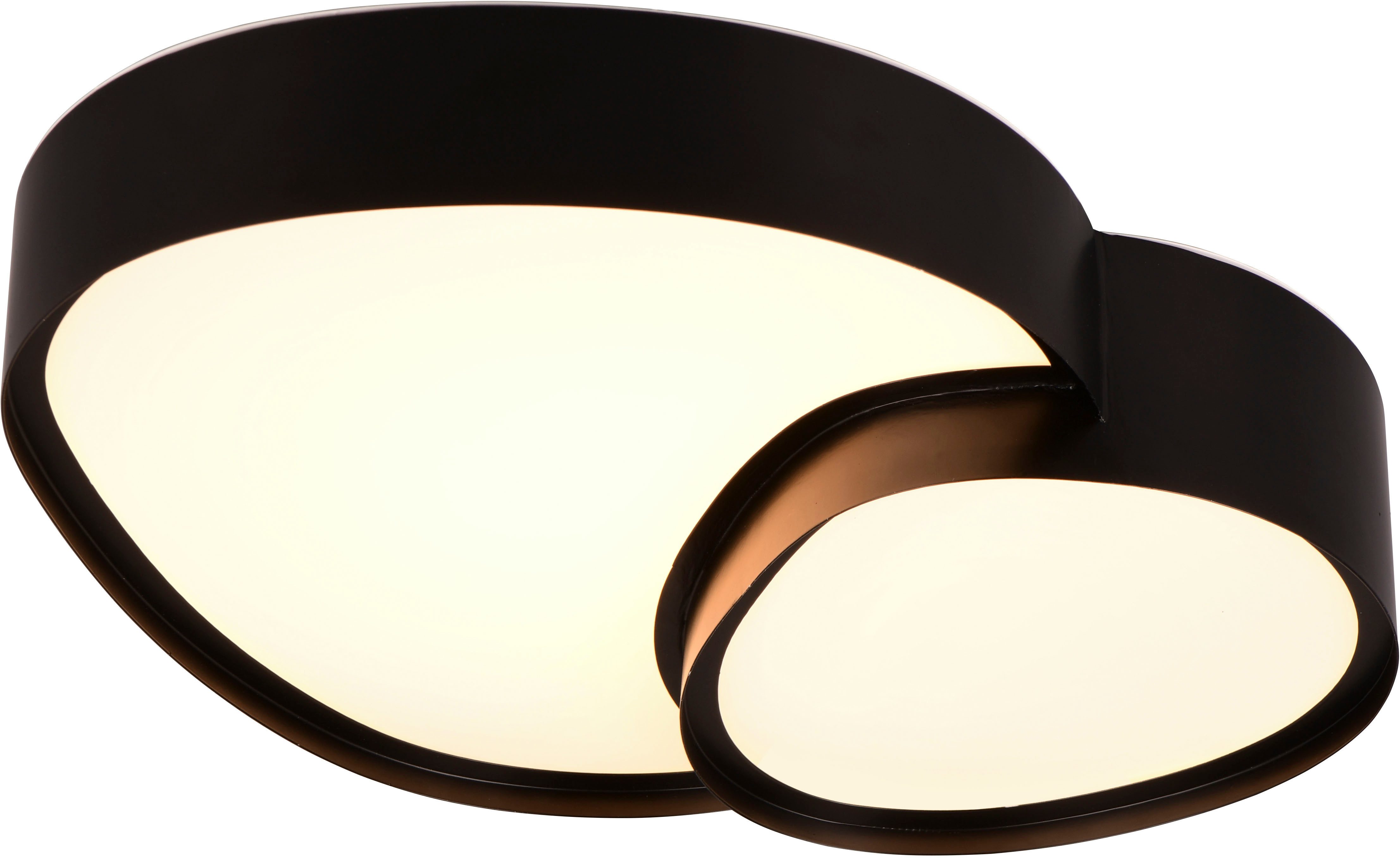 TRIO Leuchten LED Deckenleuchte RISE, LED Deckenlampe 21W 2400 Lumen warmweiß bis kaltweiß 2700-6500K, Dimmfunktion, LED fest integriert, warmweiß - kaltweiß, Fernbedienung dimmbar Memoryfunktion Nachtlicht CCT Lichtfarbe wählbar