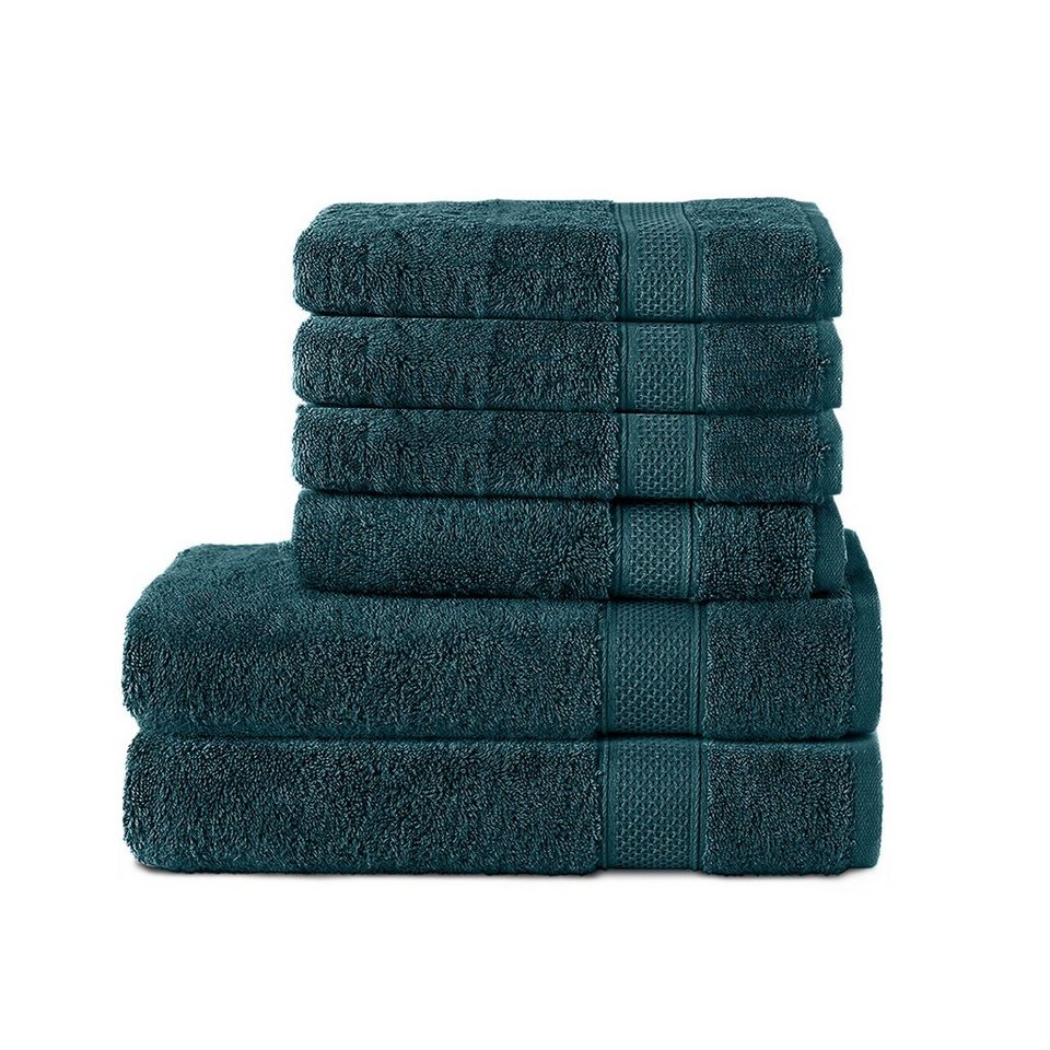 Komfortec Handtuch Set 100% Baumwolle, 2er Badetücher 70x140 cm und 4er  Handtücher 50x100 cm, Frottee, (Set, 6-tlg), Weich