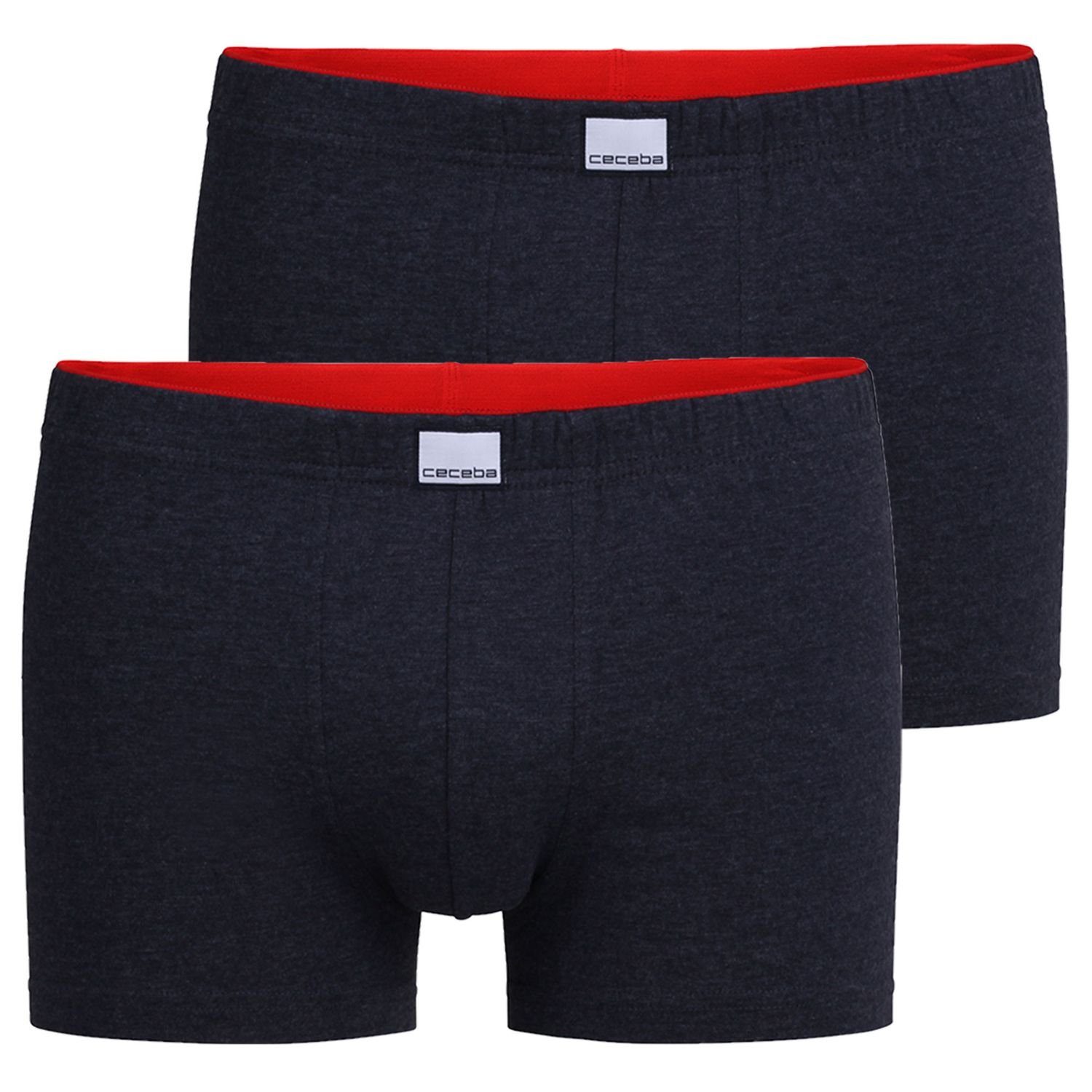 CECEBA Boxershorts (2-St) ohne Eingriff, auch Navy temperaturausgleichend, melange Übergrößen in bügelfrei