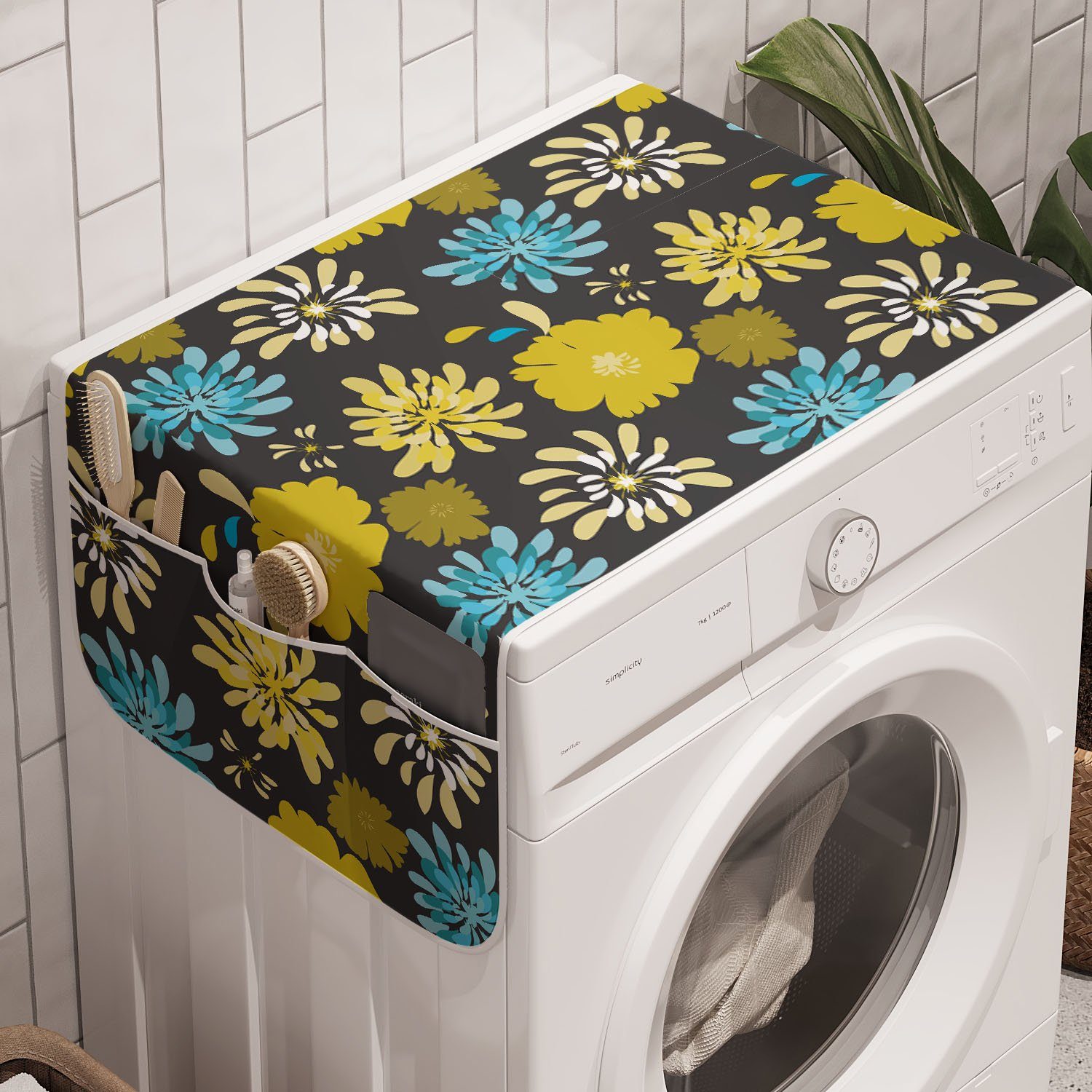 Pfingstrose-Entwurf Trockner, Blumen Waschmaschine Badorganizer Anti-Rutsch-Stoffabdeckung und für Abakuhaus Jasmin