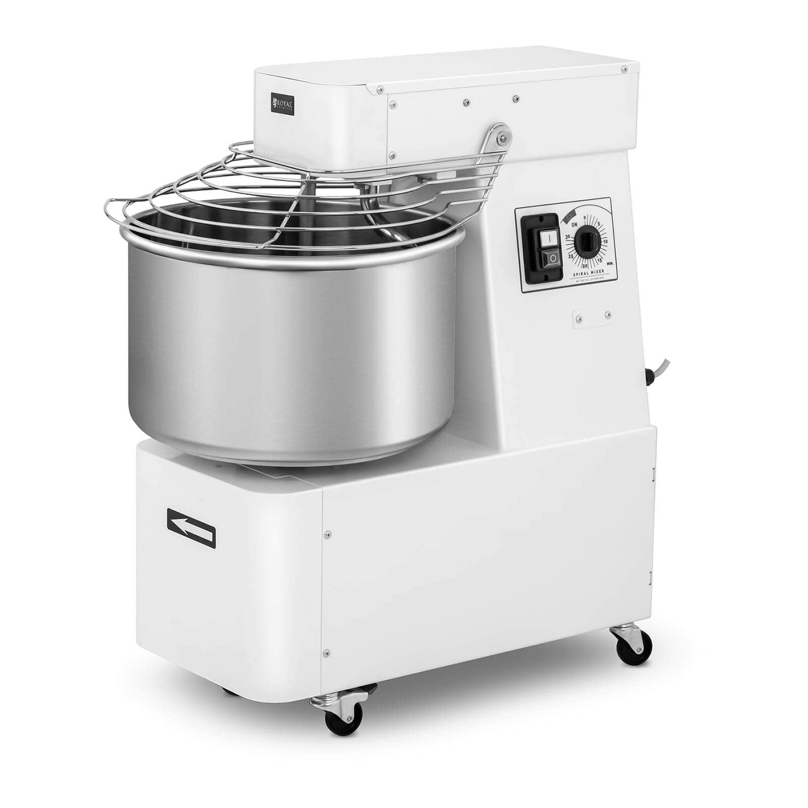 Royal Catering Küchenmaschine Teigknetmaschine 25 kg Spiralkneter Pizza 32 L Rührmaschine 88 kg/h, 1100 W | Multifunktionsküchenmaschinen