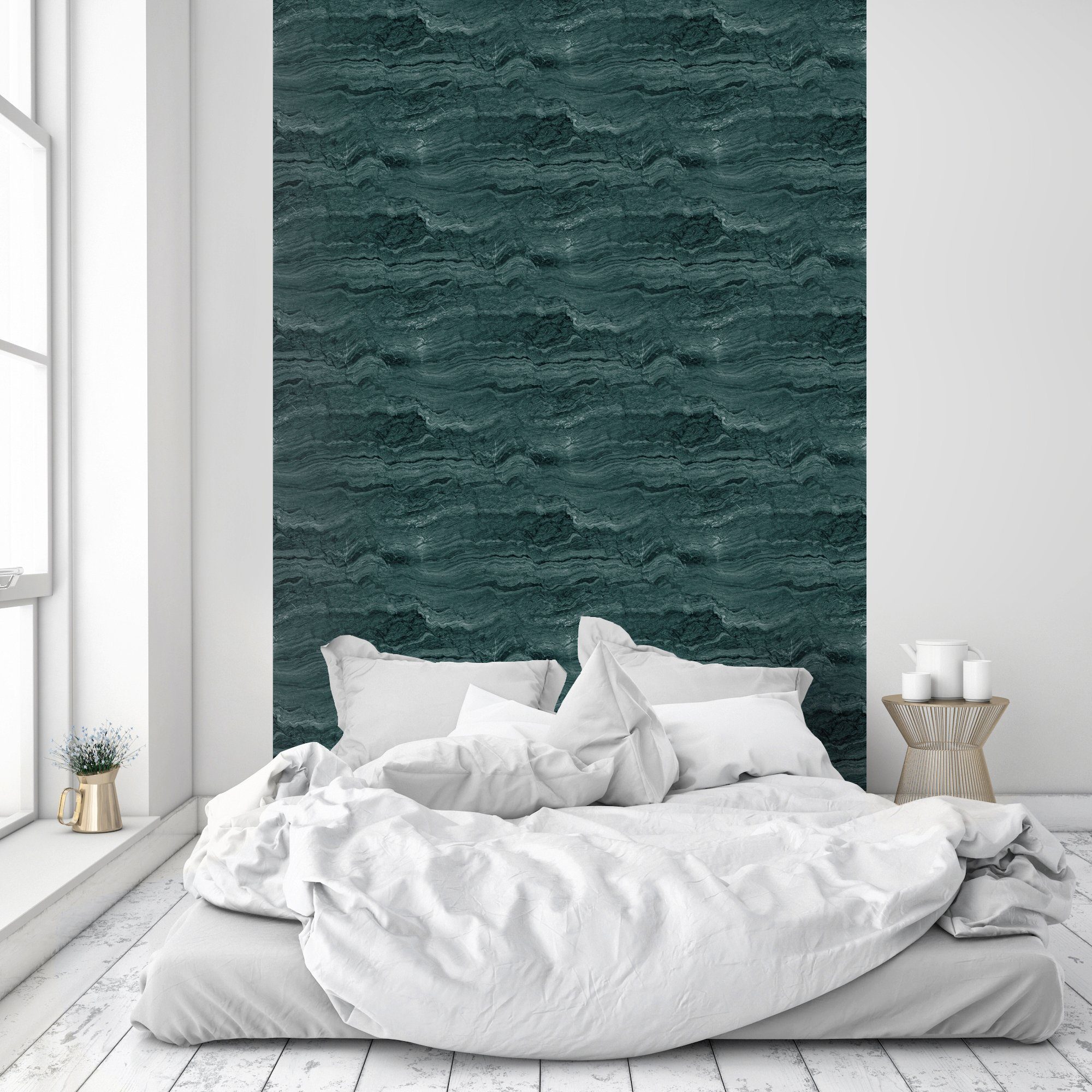 queence Vinyltapete Adeline, glatt, Steinoptik, 90x250cm, selbstklebend, kinderleichte Anbringung, Sticker