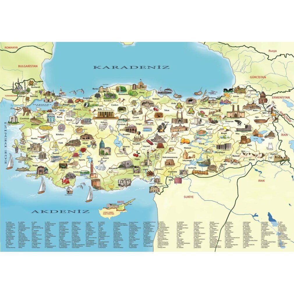 ART PUZZLE Puzzle Puzzle Türkei: Kulturkarte 260 Teile, Puzzleteile