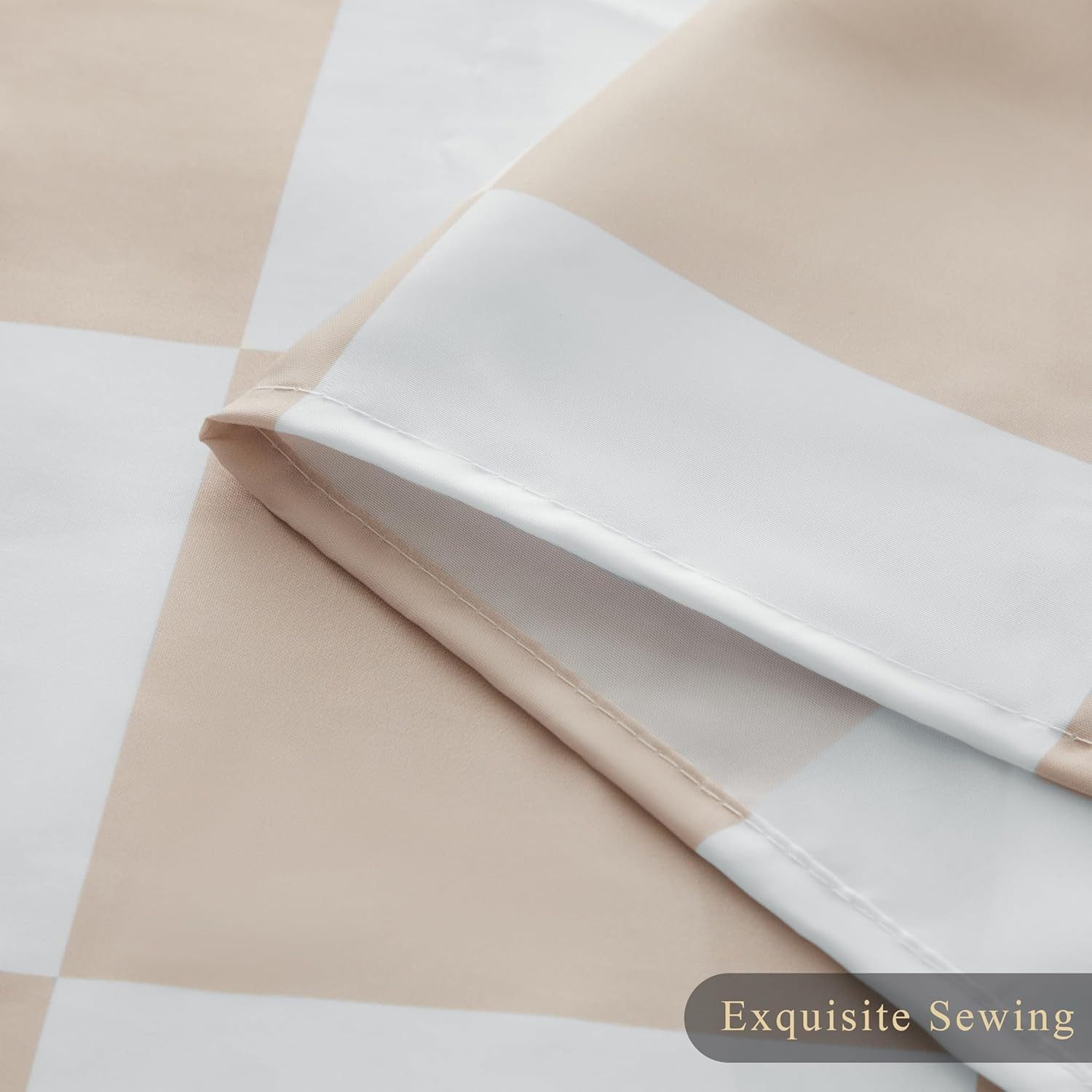 Coonoor Duschvorhang für Badezimmer, hübsches Retro-Schachbrettmuster,183 x 183 cm – Bild 5 von 5