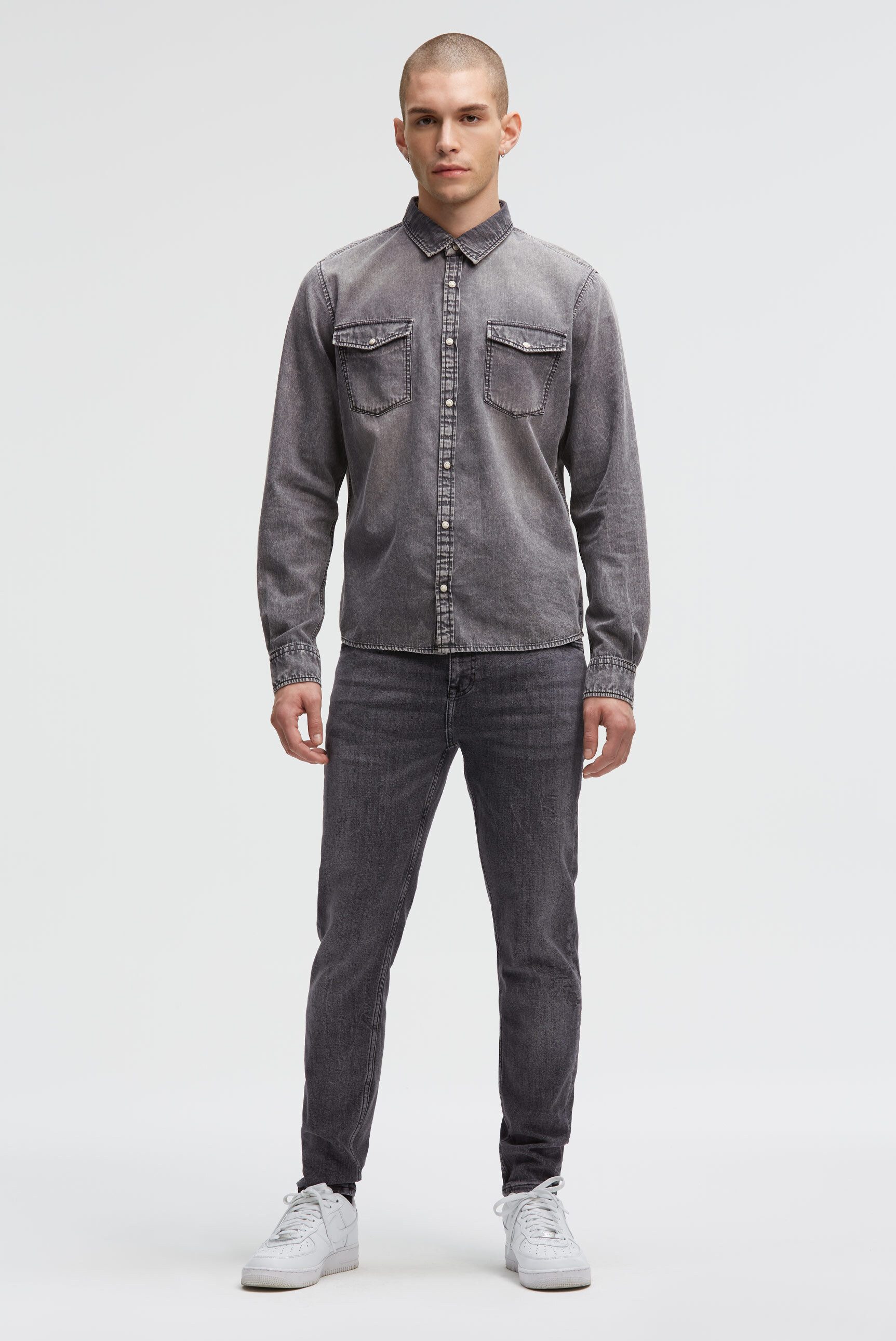 CAMP DAVID Jeanshemd mit Klappentaschen