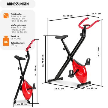 tectake Heimtrainer FitX-Bike, LCD Bildschirm