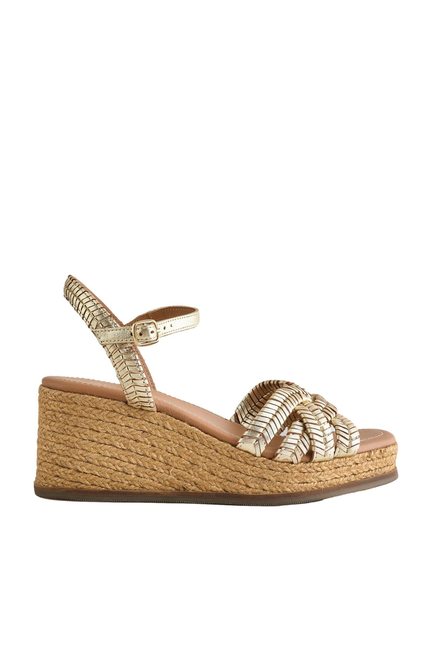 Forever Comfort® Leder-Wedges mit Flechtdesign Keilsandalette