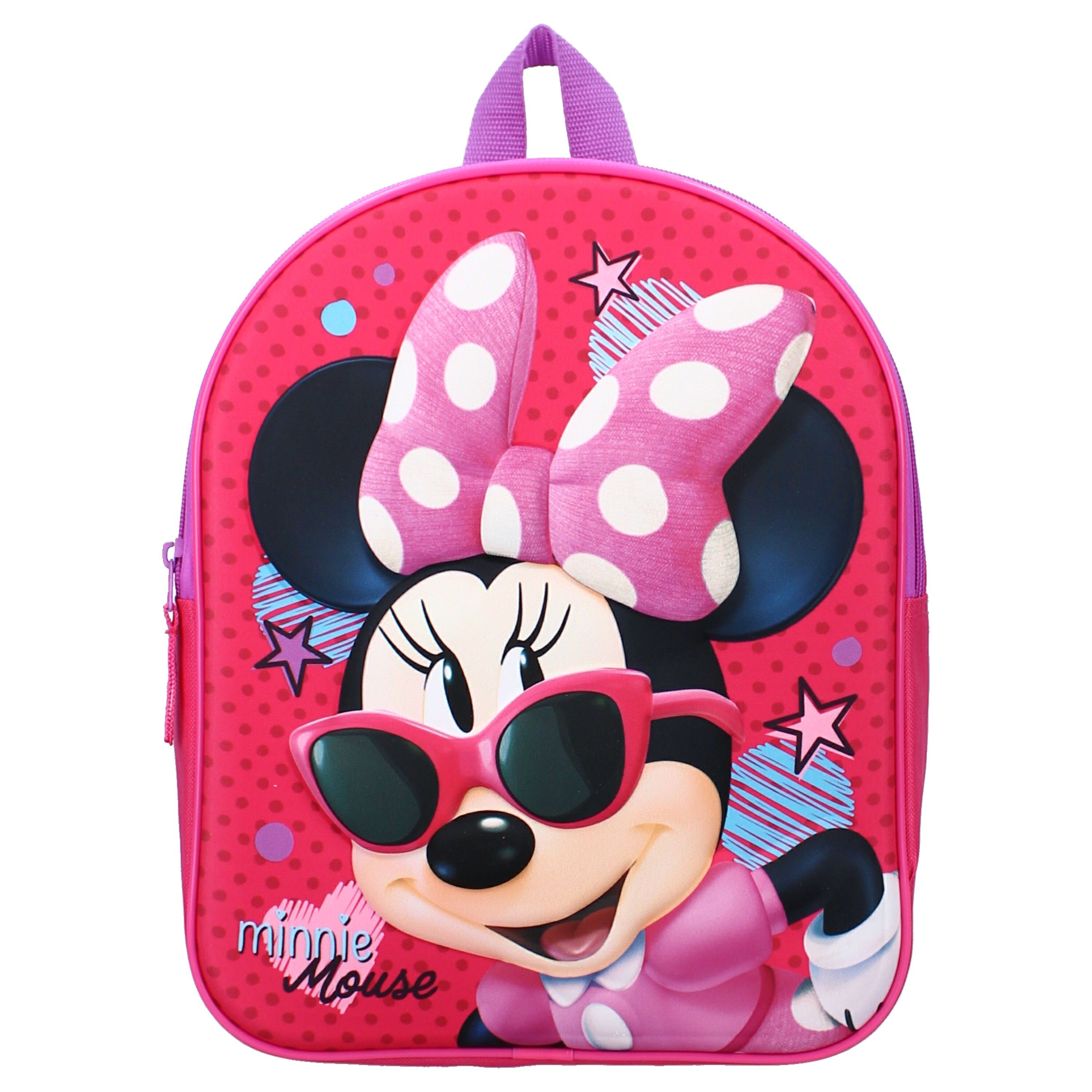 Vadobag Kinderrucksack 3D Rucksack 9 Liter Minnie Mouse Friends Around Town (1-tlg), 3D