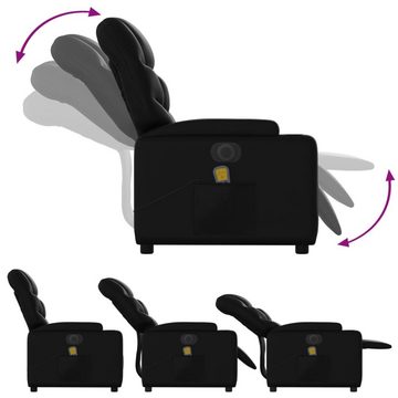 vidaXL Sessel Massagesessel mit Aufstehhilfe Elektrisch Schwarz Kunstleder Relaxstuh