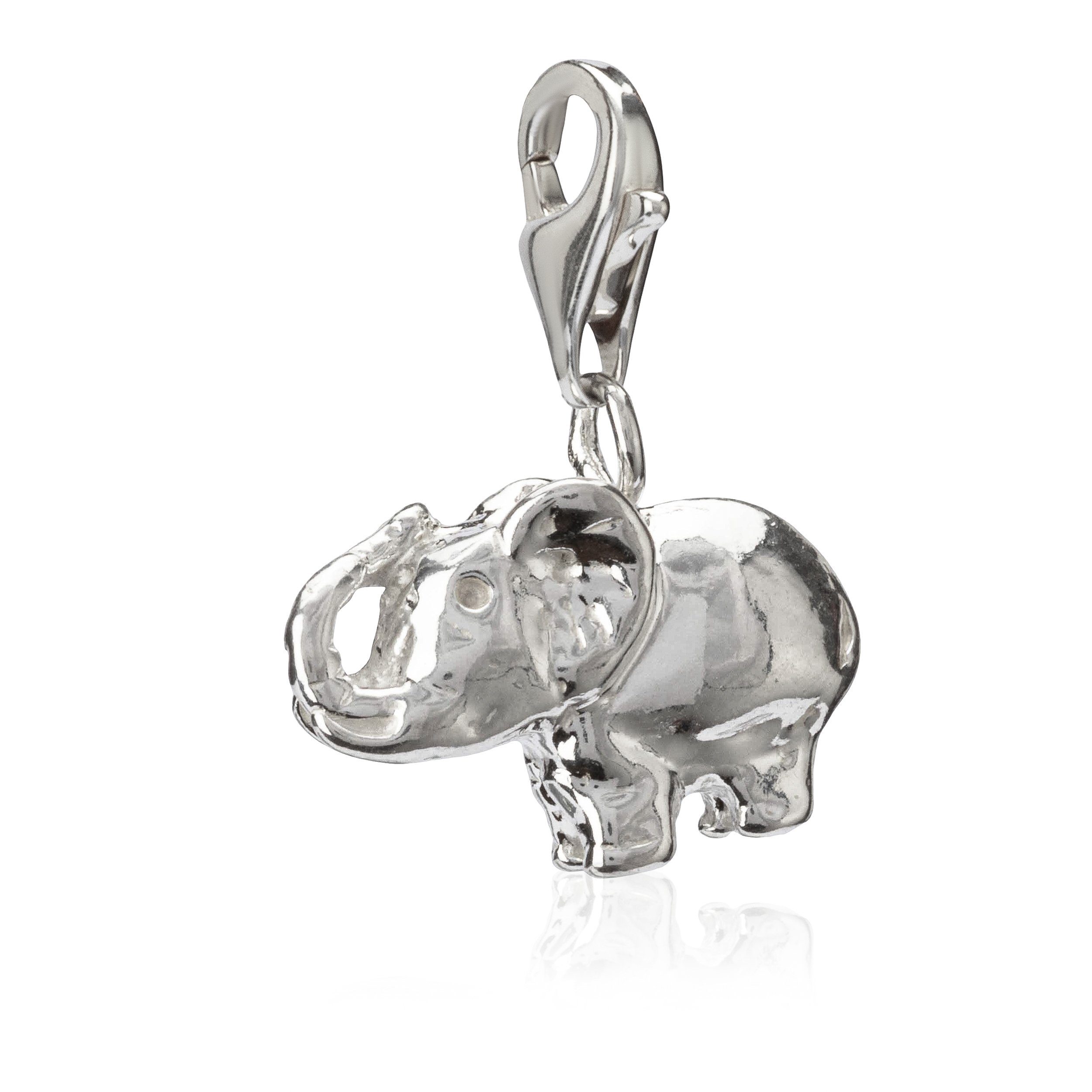 NKlaus Charm-Einhänger Damen Charm-Anhänger Elefant 925 Silber 17x11mm Mo