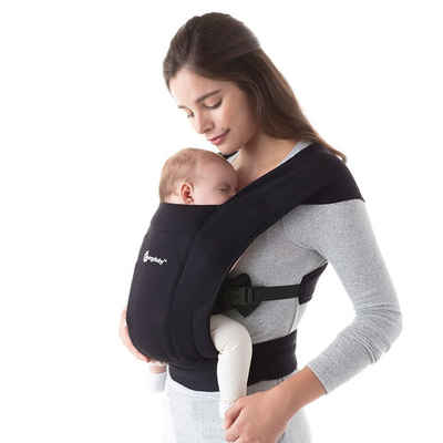 Ergobaby Babytrage Embrace - Pure Black, Ergonomische Bauchtrage für Neugeborene