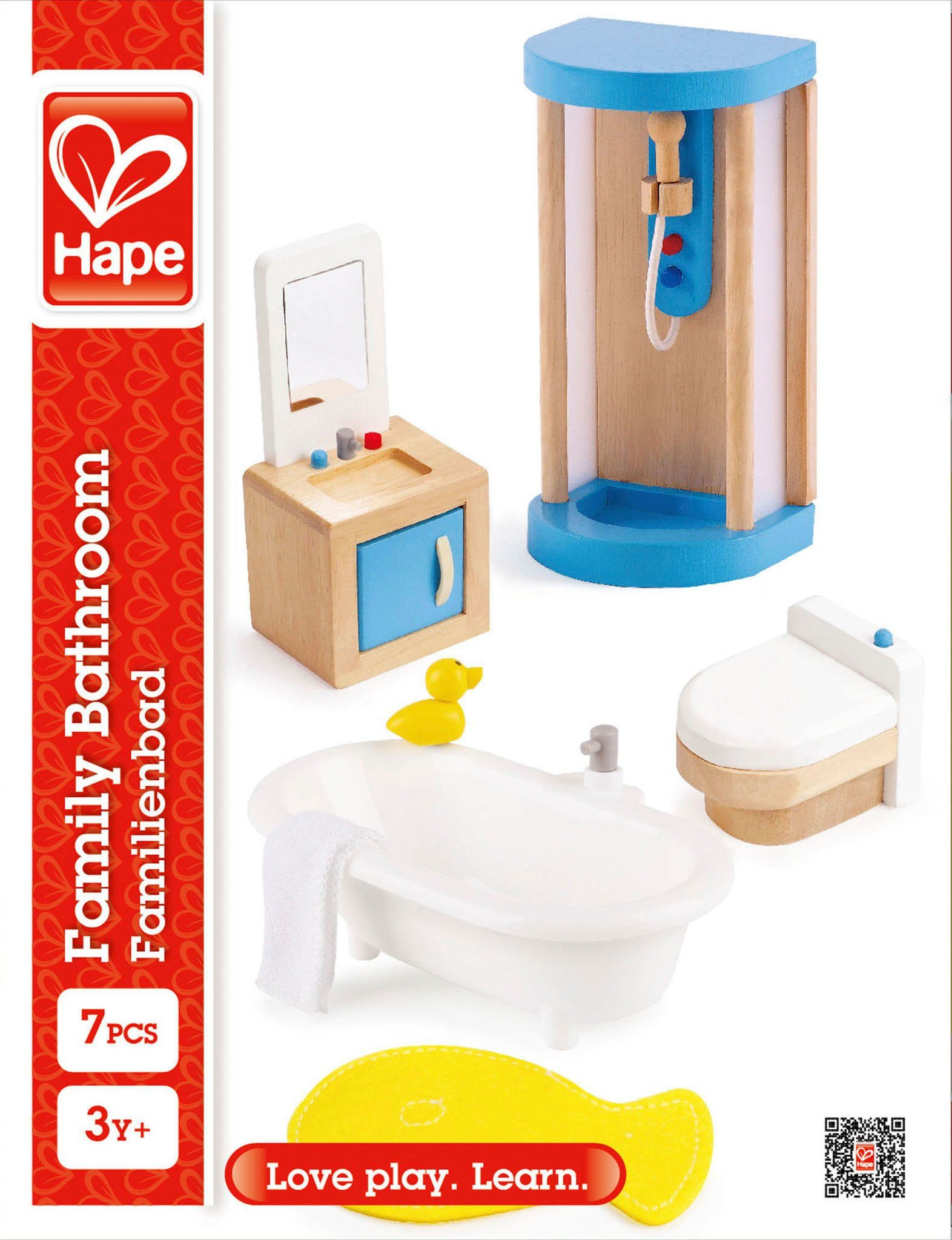 Hape Puppenhausmöbel Familienbad günstig online kaufen