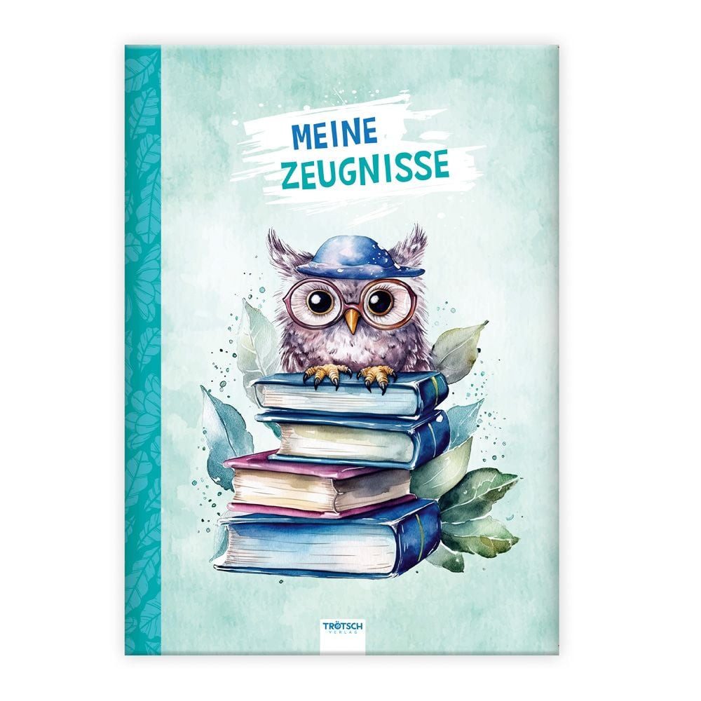 TRÖTSCH - Zeugnismappe A4 wattiert Eule / diverse, Geschenkidee zum Schulstart Einschulung Geschenk