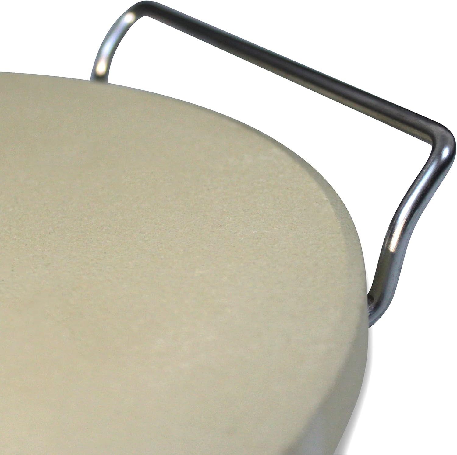 Rustler Pizzastein Pizzastein Rund Grill Brotbackstein Cordierit, Edelstahl-Gestell 33 cm, Cordierit, (1-St)