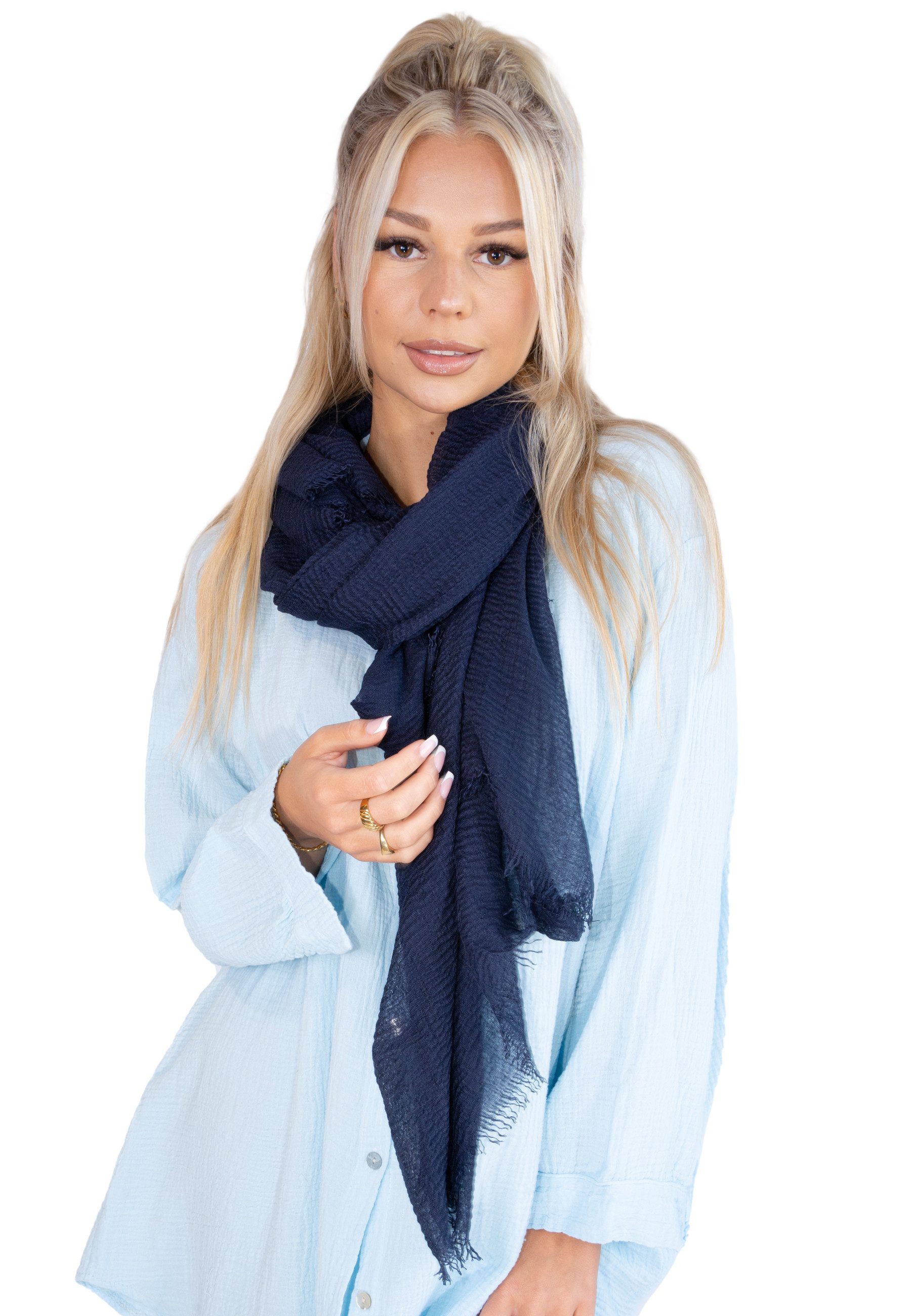 Seasons of April Schal Isabella Schal, Dünner, leichter und weicher Uni Damen Schal in gewellter Struktur