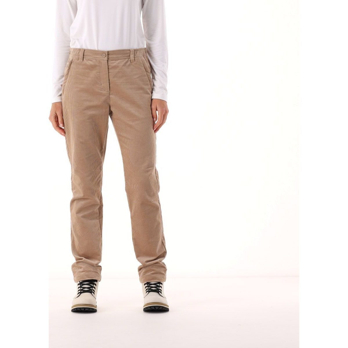 CMP Outdoorhose Woman Long Pant Elegante Damenhose aus Stretch-Samt mit Rippstrick, ideal für den