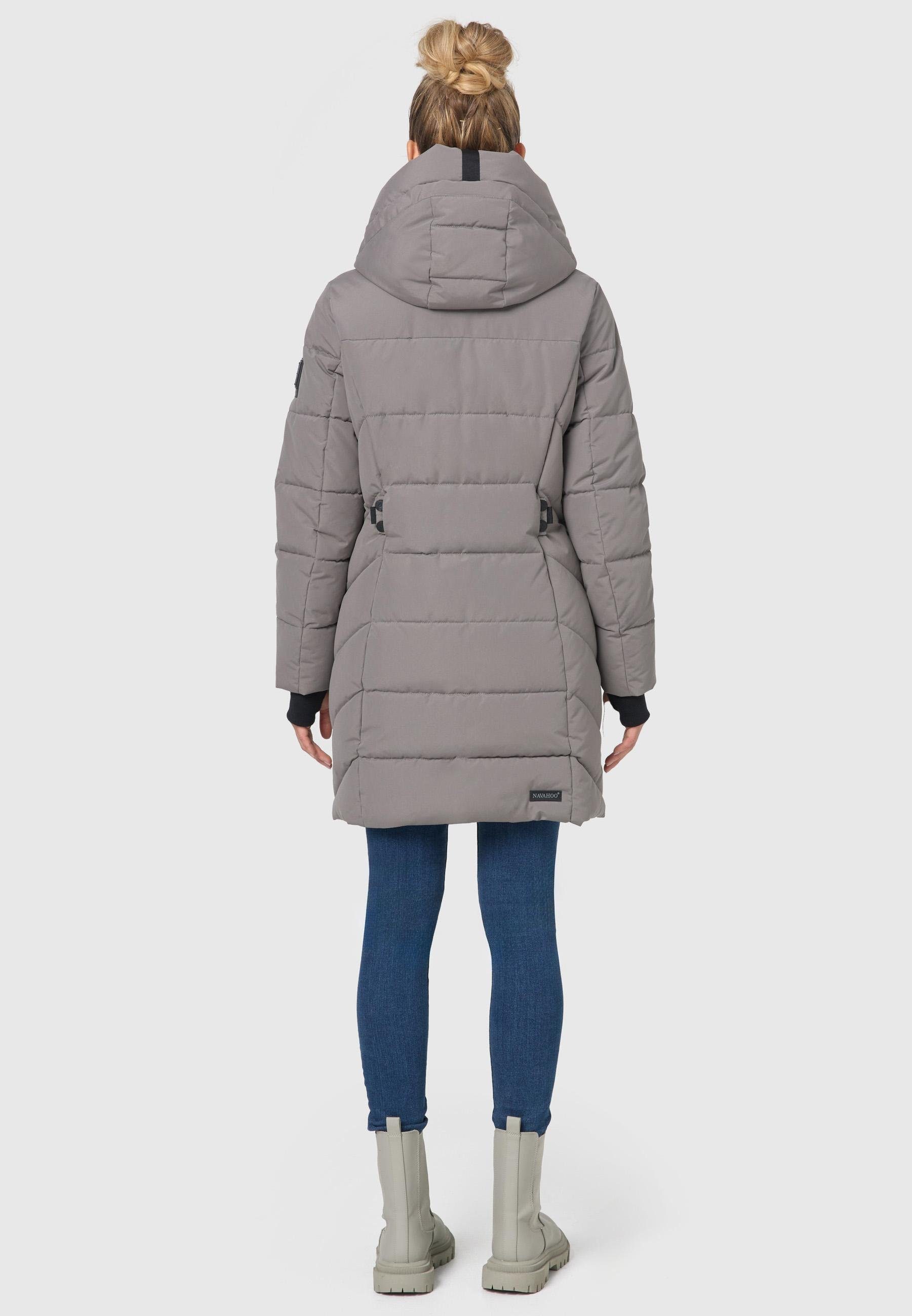 Navahoo Steppmantel Knutschilein Stylischer Damenmantel mit abnehmbarem Fleece-Kragen