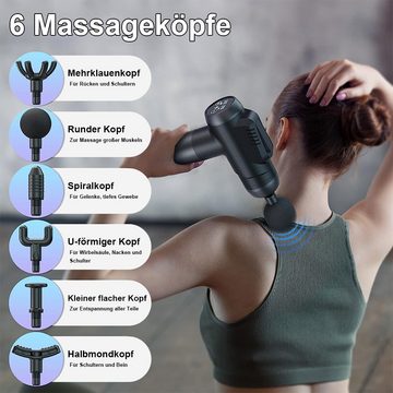REDOM Massagepistole Faszienpistole Massage Pistole Gun Massagegerät Muskelentspannung, bis zu 9800 U/min, Leise Muskelmassagepistole zur Schmerzlinderung für Rücken Nacken, Mit 8 Massageköpfen