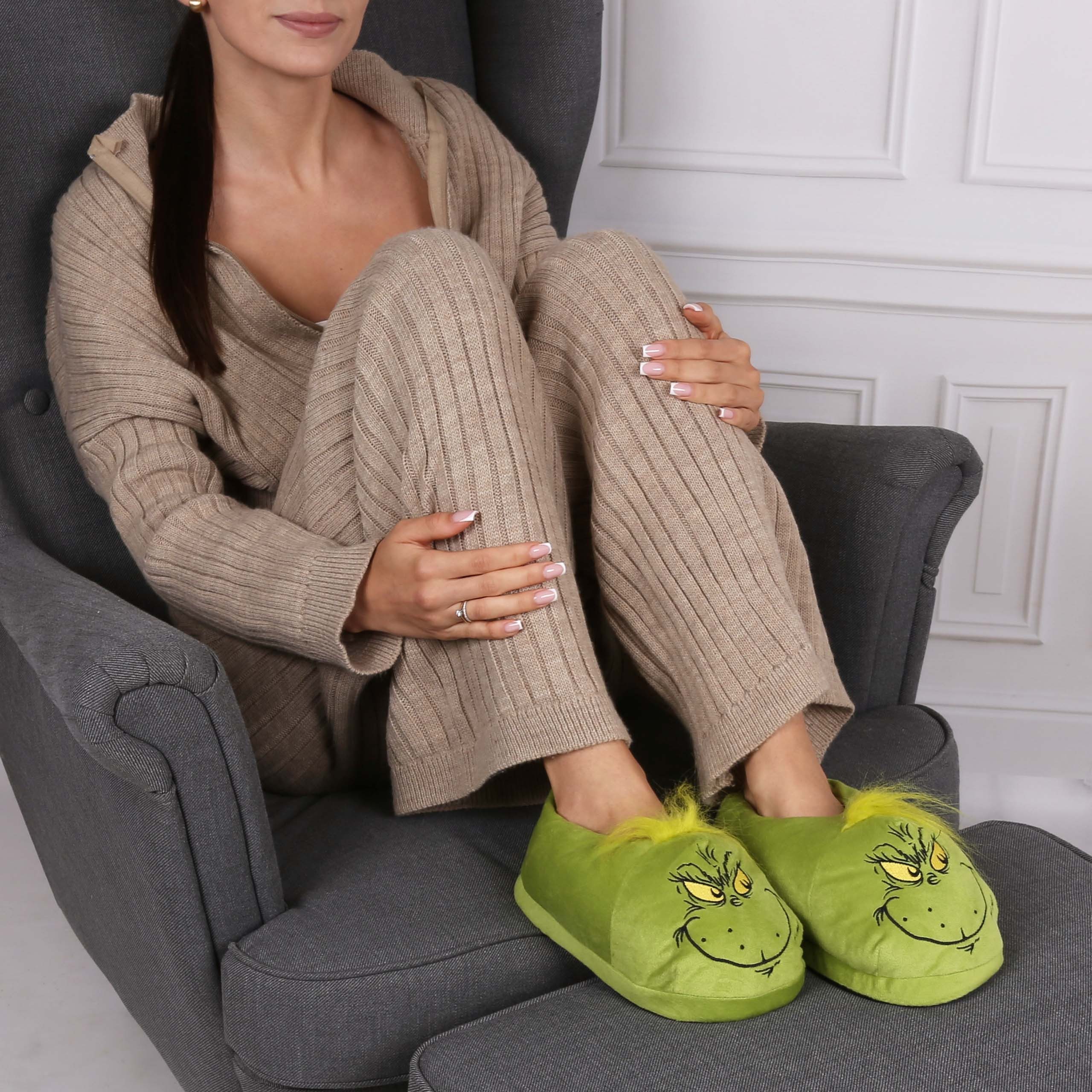 Sarcia.eu Grinch warme grüne Unisex-Pantoffeln – rutschfest, Hausschuhe Hausschuh