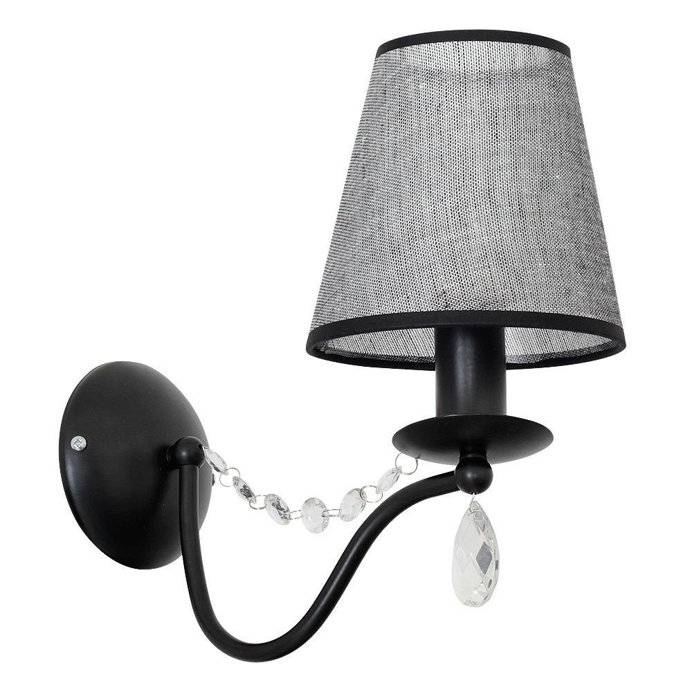 Licht-Erlebnisse Wandleuchte SIMONE, ohne Leuchtmittel, Wandlampe E27 Stoff Klassisch Beleuchtung