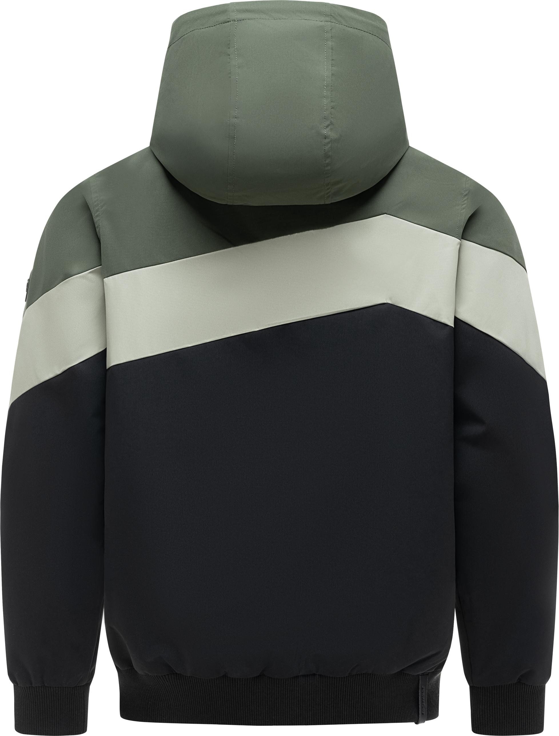 Ragwear Outdoorjacke Stewie Block YOUMODO stylische Herren Übergangsjacke mit großer Kapuze